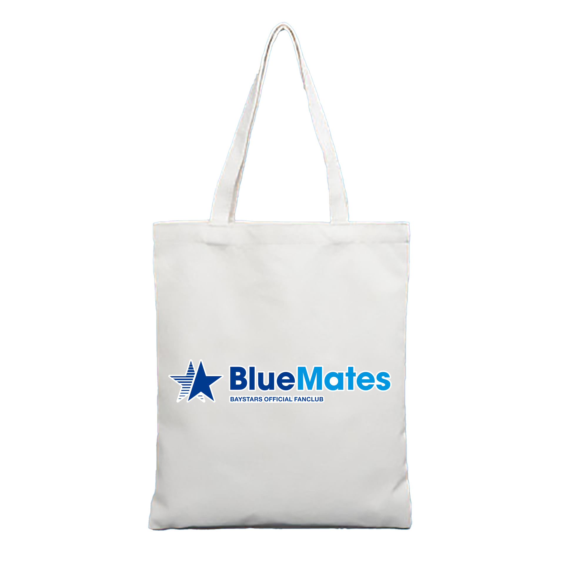 YOKOHAMA DeNA BAYSTARS FANCLUB BLUE MATES APPLICATION VERTICAL TYPE Logo - 縦型キャンバス手提げバッグ（トートバッグ） ・ キャンバス素材 ・ ショッピング用 ・ 軽量 丈夫 お手入れ簡単
