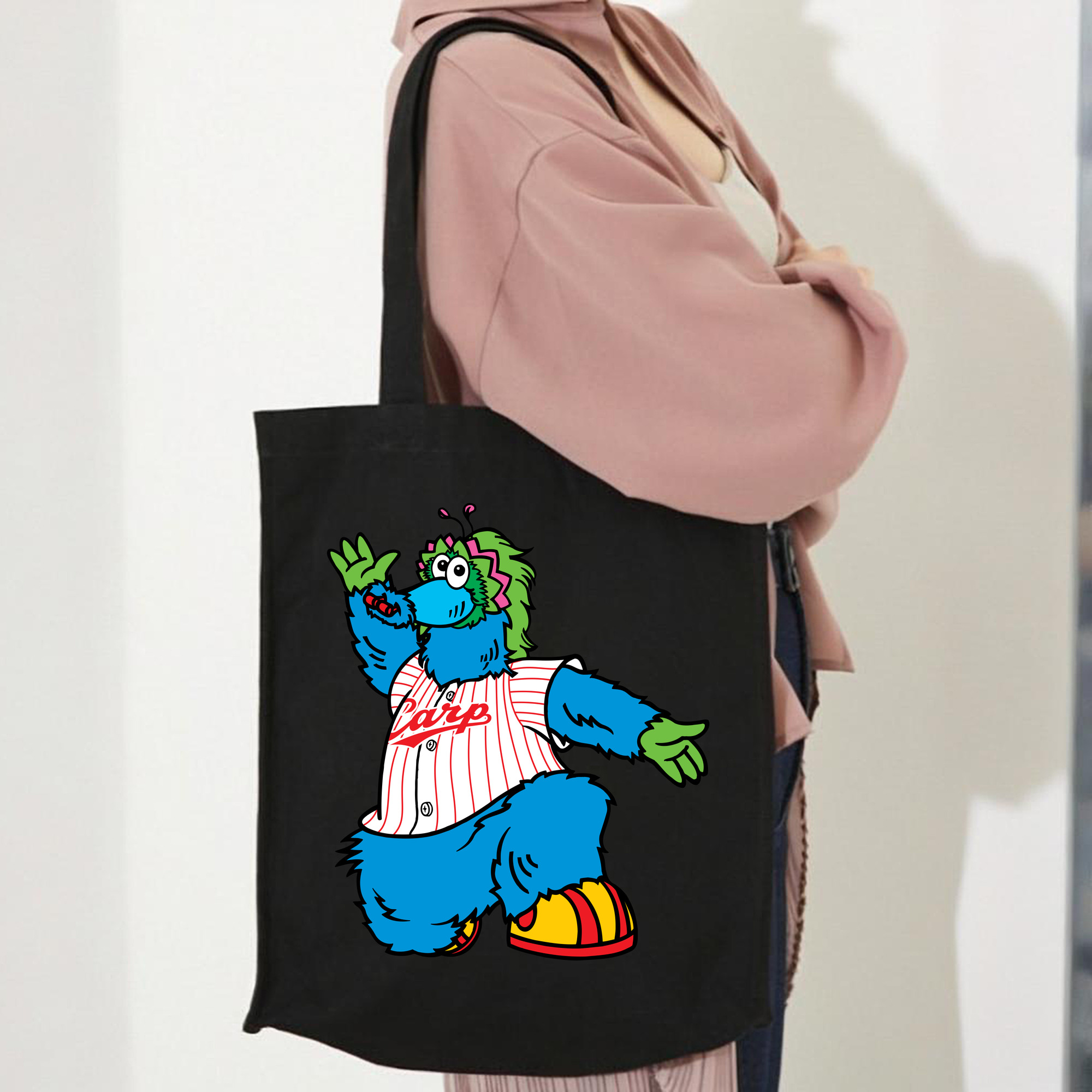 HIROSHIMA TOYO CARP MASCOT SLYLY OLD STANDING CONGRATULATIONS APPLICATION Logo