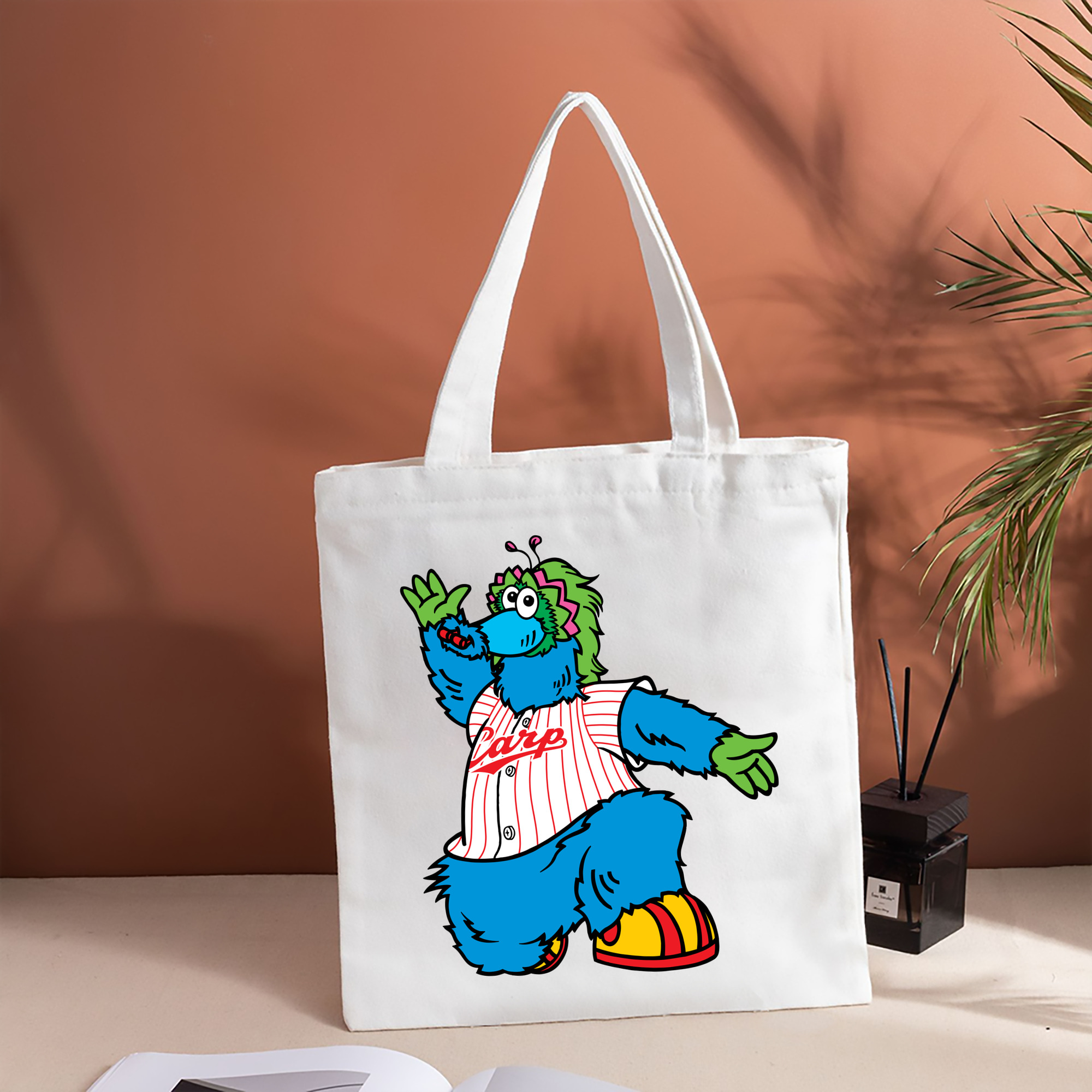 HIROSHIMA TOYO CARP MASCOT SLYLY OLD STANDING CONGRATULATIONS APPLICATION Logo