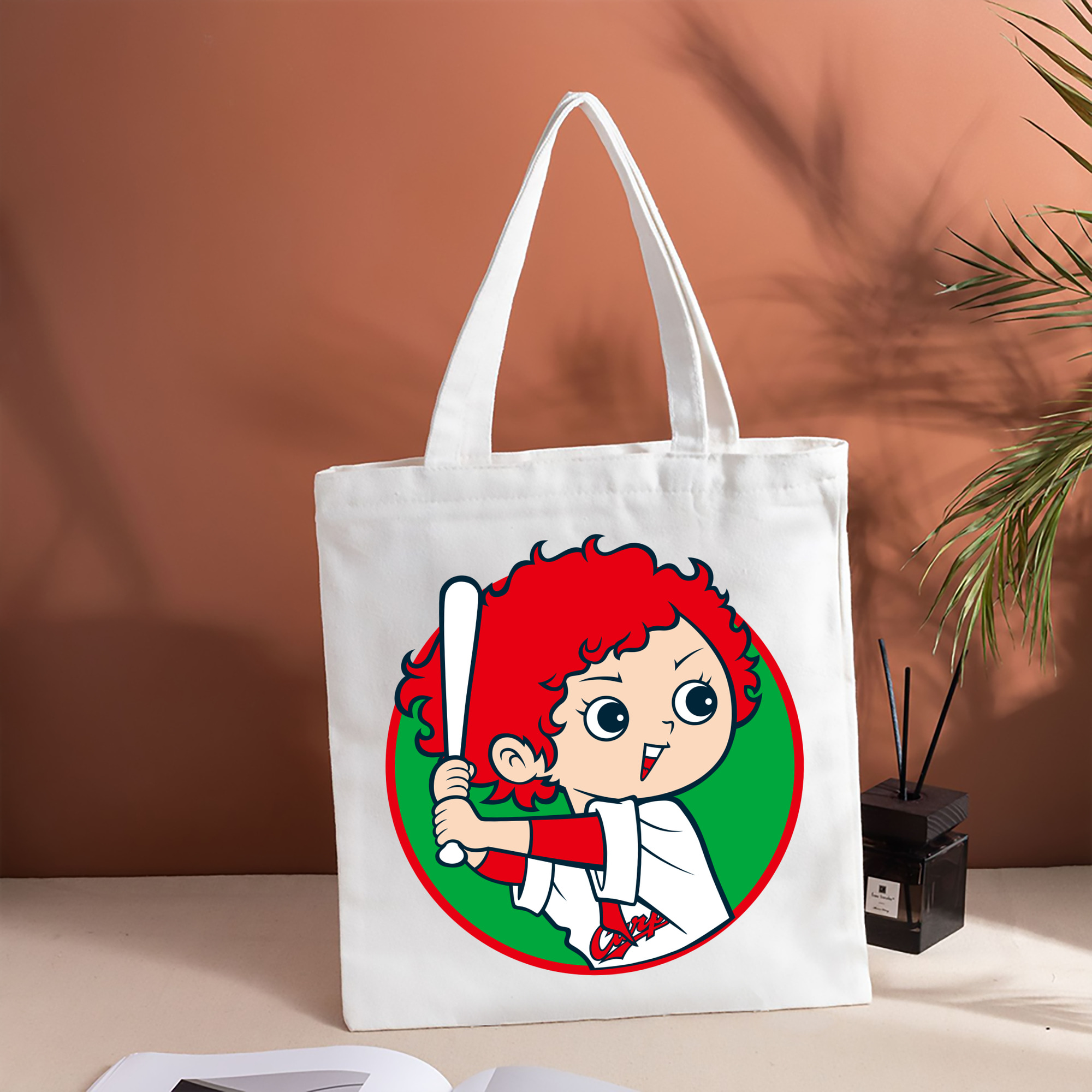 HIROSHIMA TOYO CARP MASCOT APPLICATION CARP BOYA WOMAN Logo