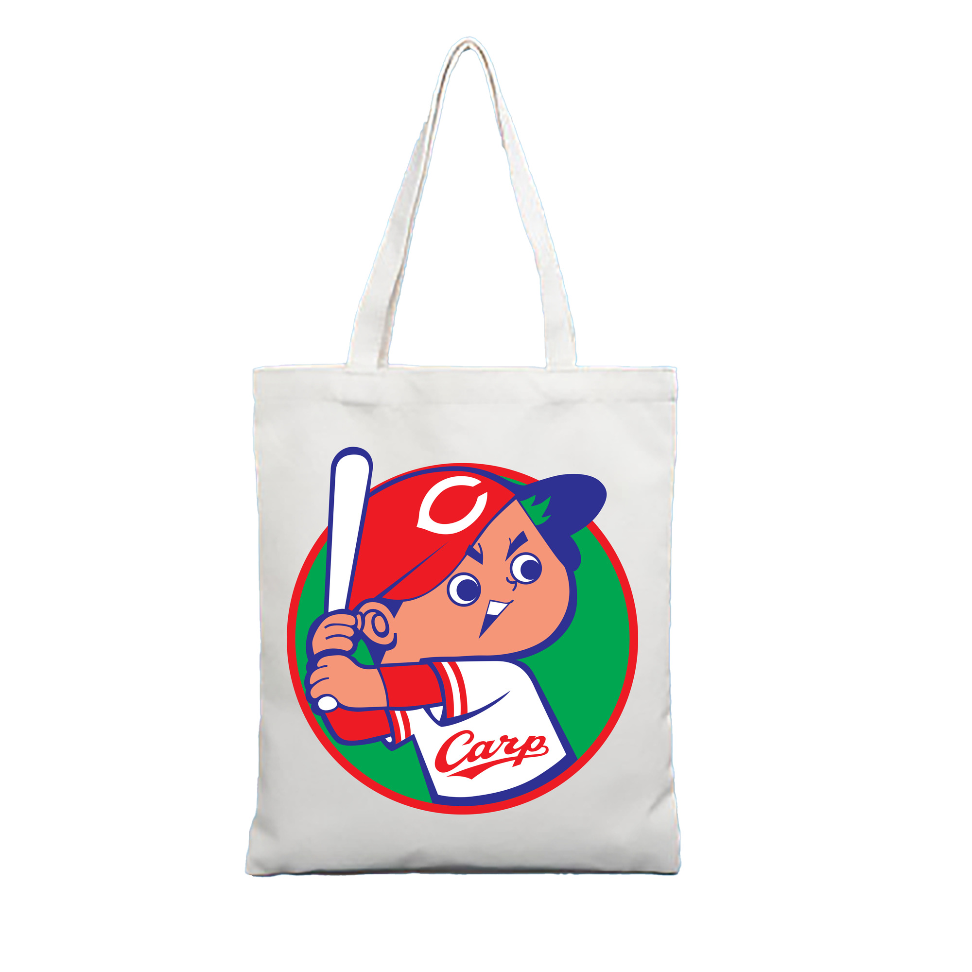 HIROSHIMA TOYO CARP EMBLEM 1996 2001 Logo - 縦型キャンバス手提げバッグ（トートバッグ） ・ キャンバス素材 ・ ショッピング用 ・ 軽量 丈夫 お手入れ簡単