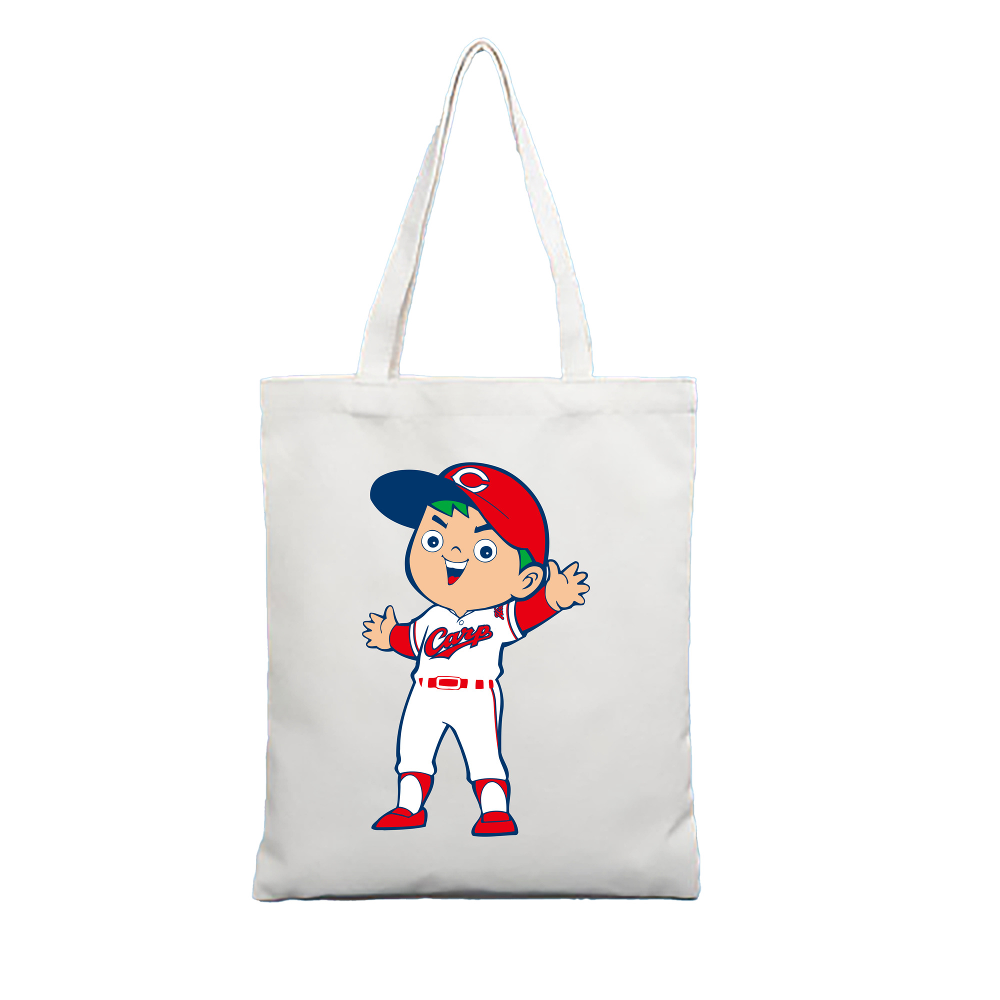 HIROSHIMA TOYO CARP CARP BOYA SLYLY Logo - 縦型キャンバス手提げバッグ（トートバッグ） ・ キャンバス素材 ・ ショッピング用 ・ 軽量 丈夫 お手入れ簡単
