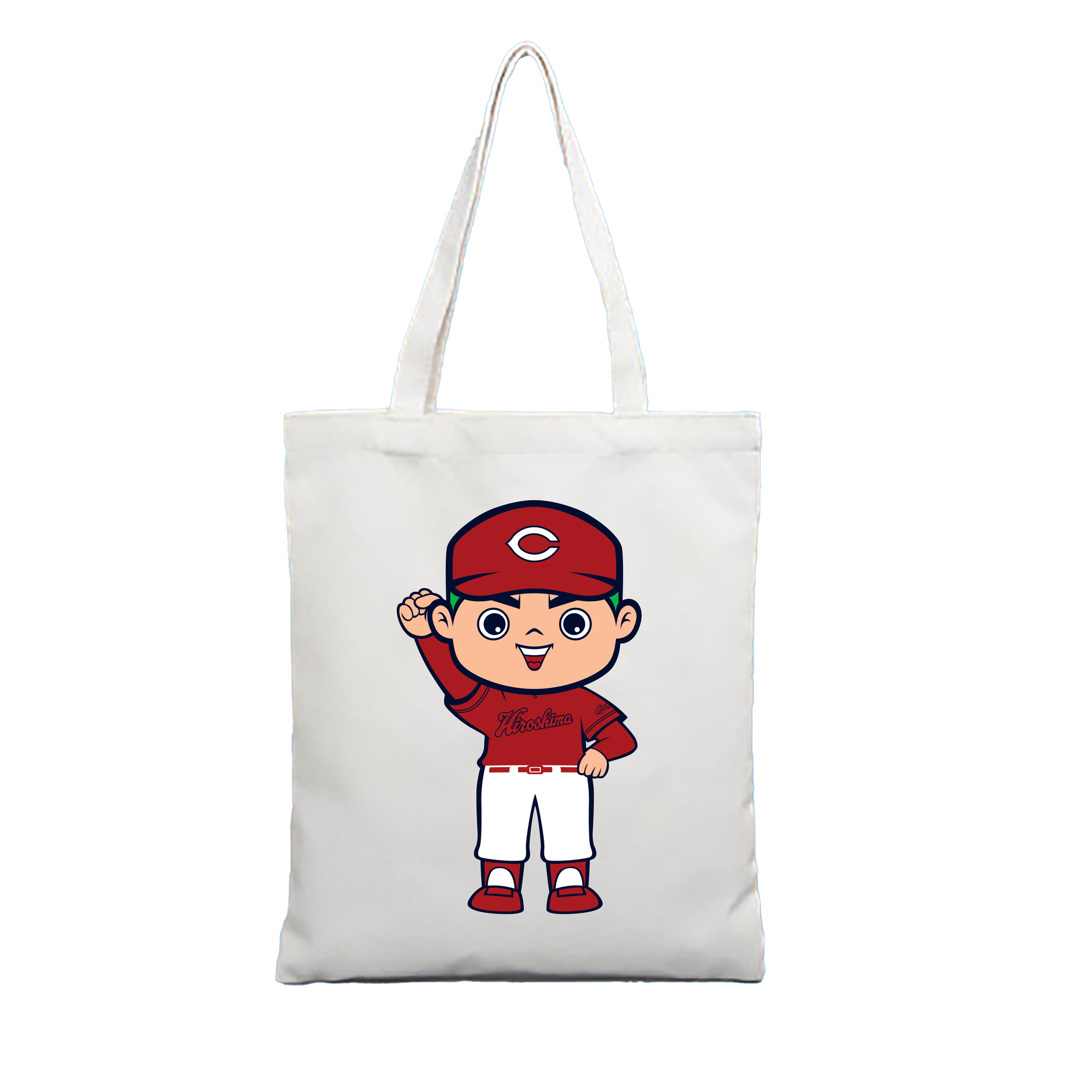 HIROSHIMA TOYO CARP MASCOT CARP BOYA 2023 VISITOR UNIFORM APPLICATION FIGHTING Logo - 縦型キャンバス手提げバッグ（トートバッグ） ・ キャンバス素材 ・ ショッピング用 ・ 軽量 丈夫 お手入れ簡単
