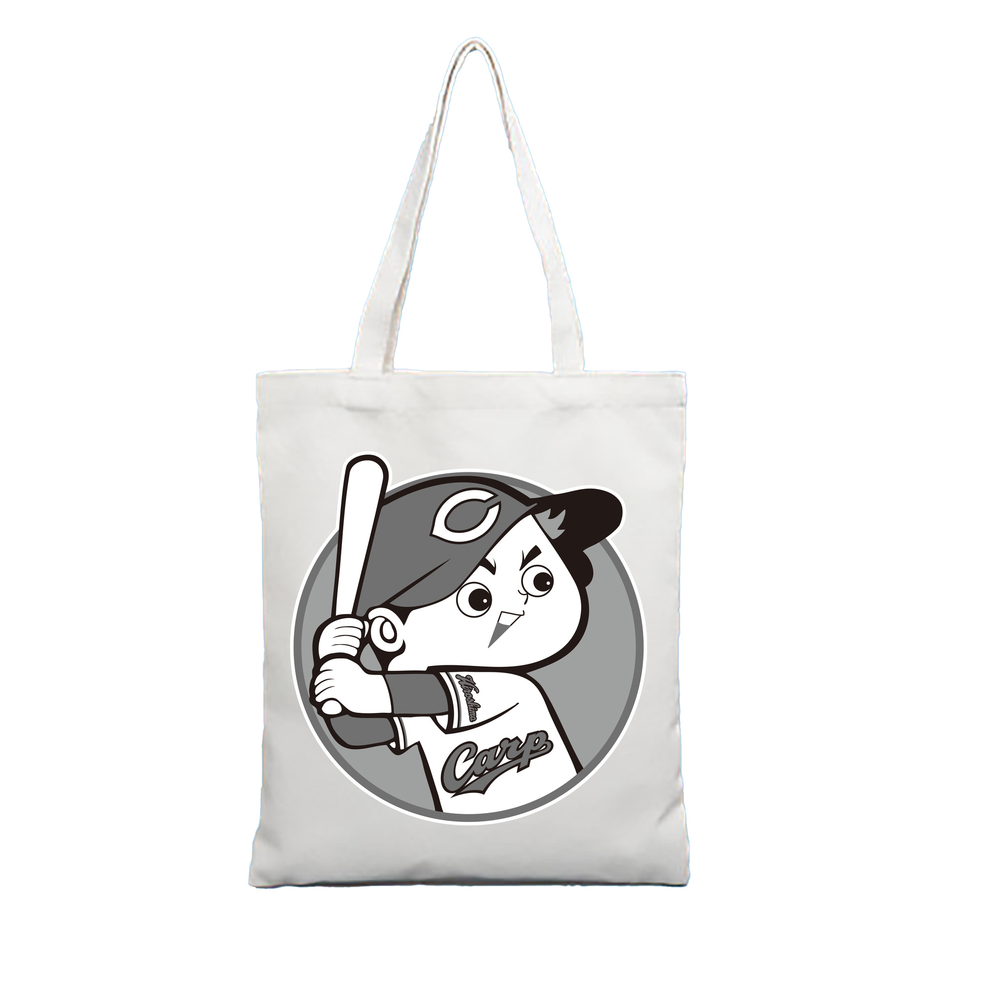 HIROSHIMA TOYO CARP EMBLEM Logo - 縦型キャンバス手提げバッグ（トートバッグ） ・ キャンバス素材 ・ ショッピング用 ・ 軽量 丈夫 お手入れ簡単