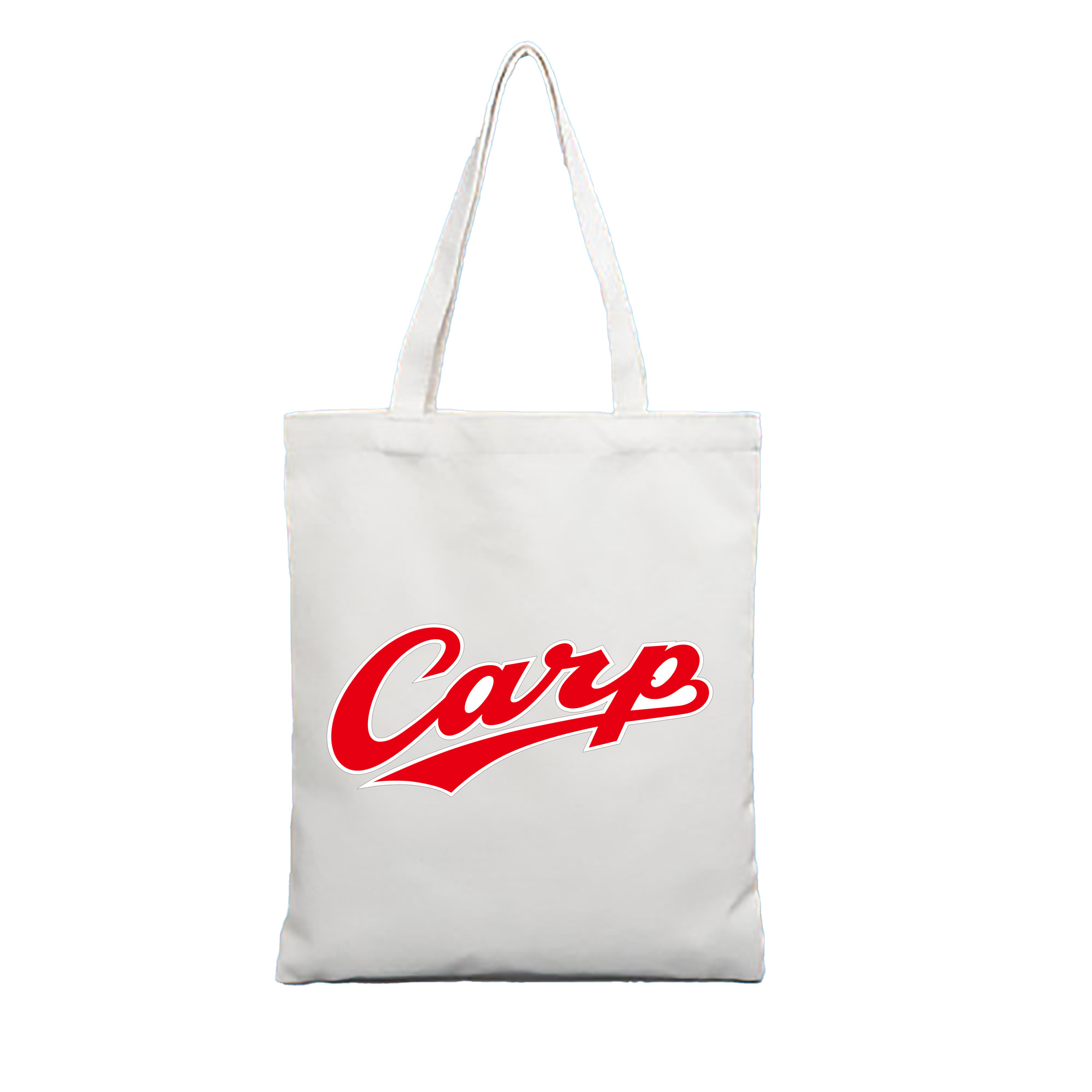 Hiroshima Toyo Carp Word Mark Logo - 縦型キャンバス手提げバッグ（トートバッグ） ・ キャンバス素材 ・ ショッピング用 ・ 軽量 丈夫 お手入れ簡単