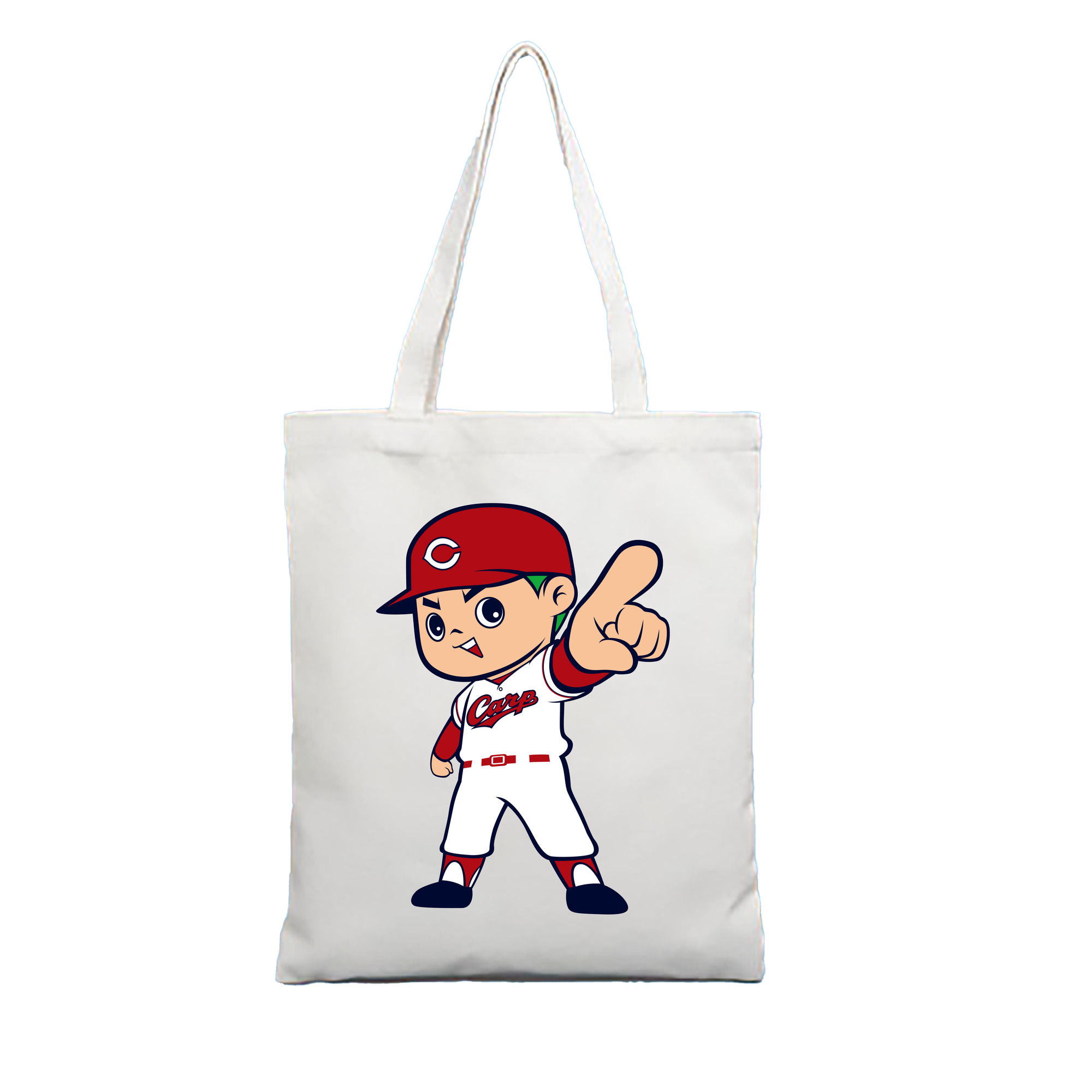 HIROSHIMA TOYO CARP MASCOT CARP BOYA 2023 HOME UNIFORM APPLICATION INDICIATION Logo - 縦型キャンバス手提げバッグ（トートバッグ） ・ キャンバス素材 ・ ショッピング用 ・ 軽量 丈夫 お手入れ簡単