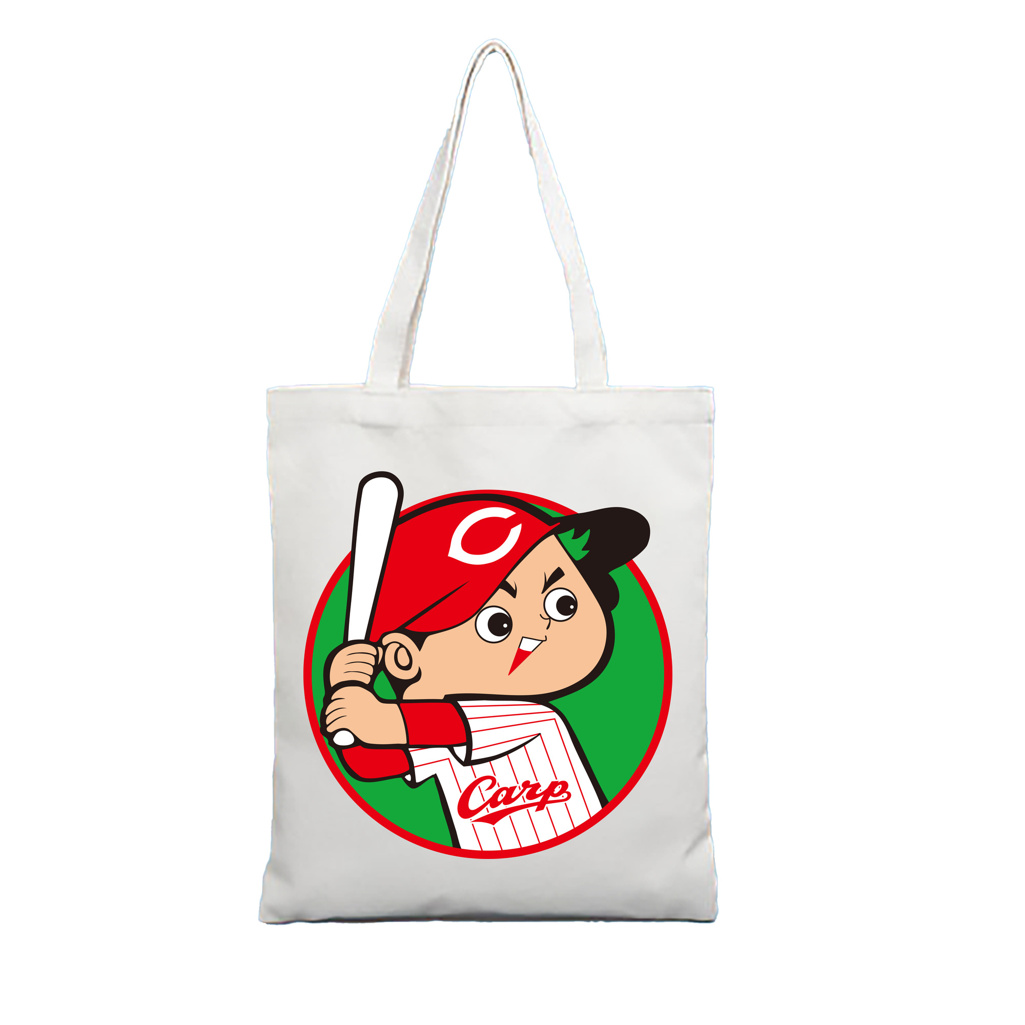 HIROSHIMA TOYO CARP MASCOT CARP BOYA OLD Logo - 縦型キャンバス手提げバッグ（トートバッグ） ・ キャンバス素材 ・ ショッピング用 ・ 軽量 丈夫 お手入れ簡単
