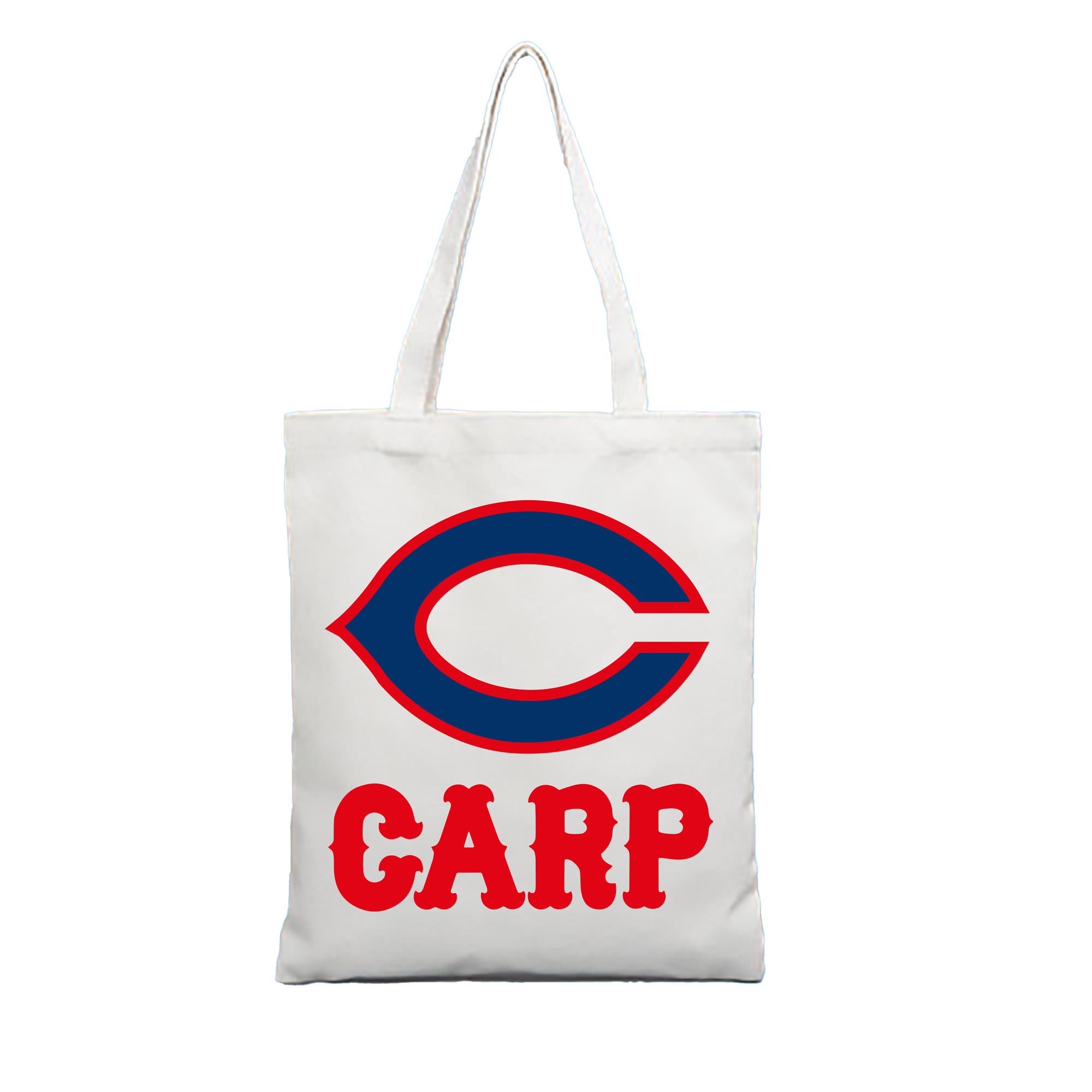 HIROSHIMA TOYO CARP OLD WORDMARK SYMBOL Logo - 縦型キャンバス手提げバッグ（トートバッグ） ・ キャンバス素材 ・ ショッピング用 ・ 軽量 丈夫 お手入れ簡単