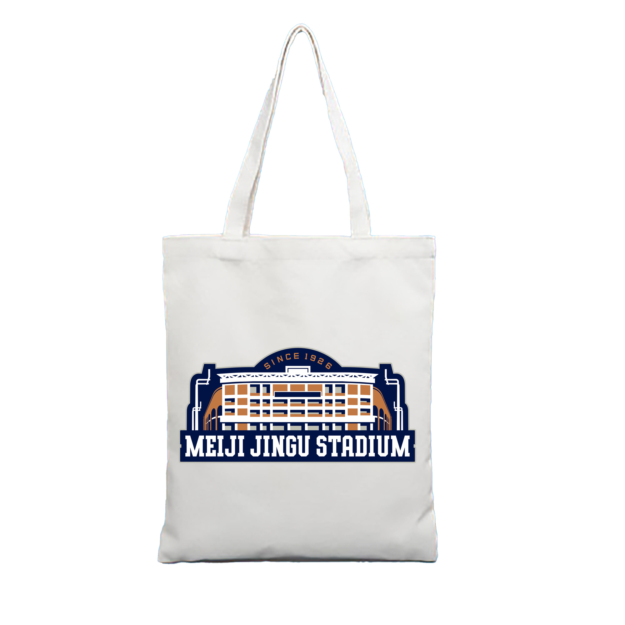 MEIJI JINGU STADIUM Logo - 縦型キャンバス手提げバッグ（トートバッグ） ・ キャンバス素材 ・ ショッピング用 ・ 軽量 丈夫 お手入れ簡単