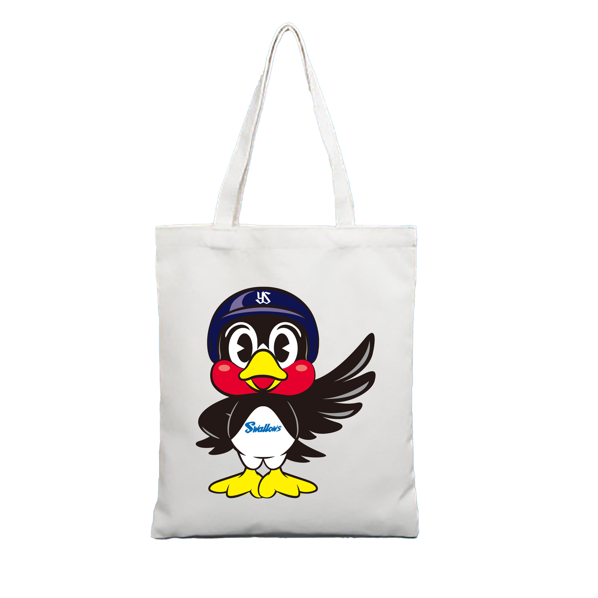 TOKYO YAKULT SWALLOWS MASCOT TSUBAKURO WING FIGHTING APPLICATION Logo - 縦型キャンバス手提げバッグ（トートバッグ） ・ キャンバス素材 ・ ショッピング用 ・ 軽量 丈夫 お手入れ簡単