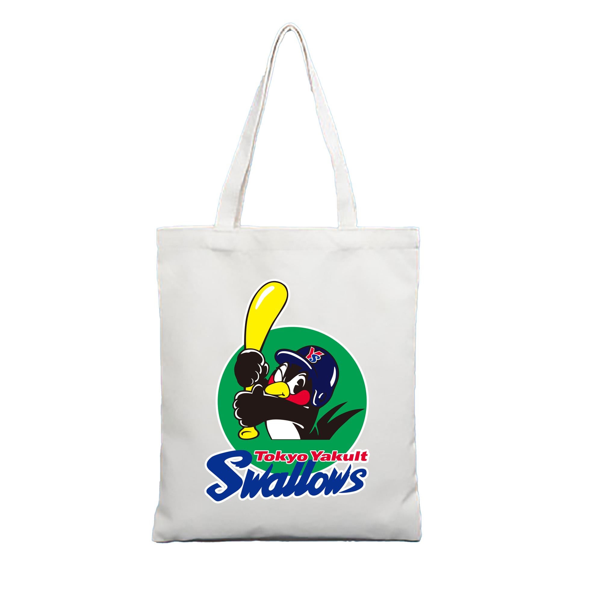 TOKYO YAKULT SWALLOWS EMBLEM 2006 2013 EMBLEM Logo - 縦型キャンバス手提げバッグ（トートバッグ） ・ キャンバス素材 ・ ショッピング用 ・ 軽量 丈夫 お手入れ簡単