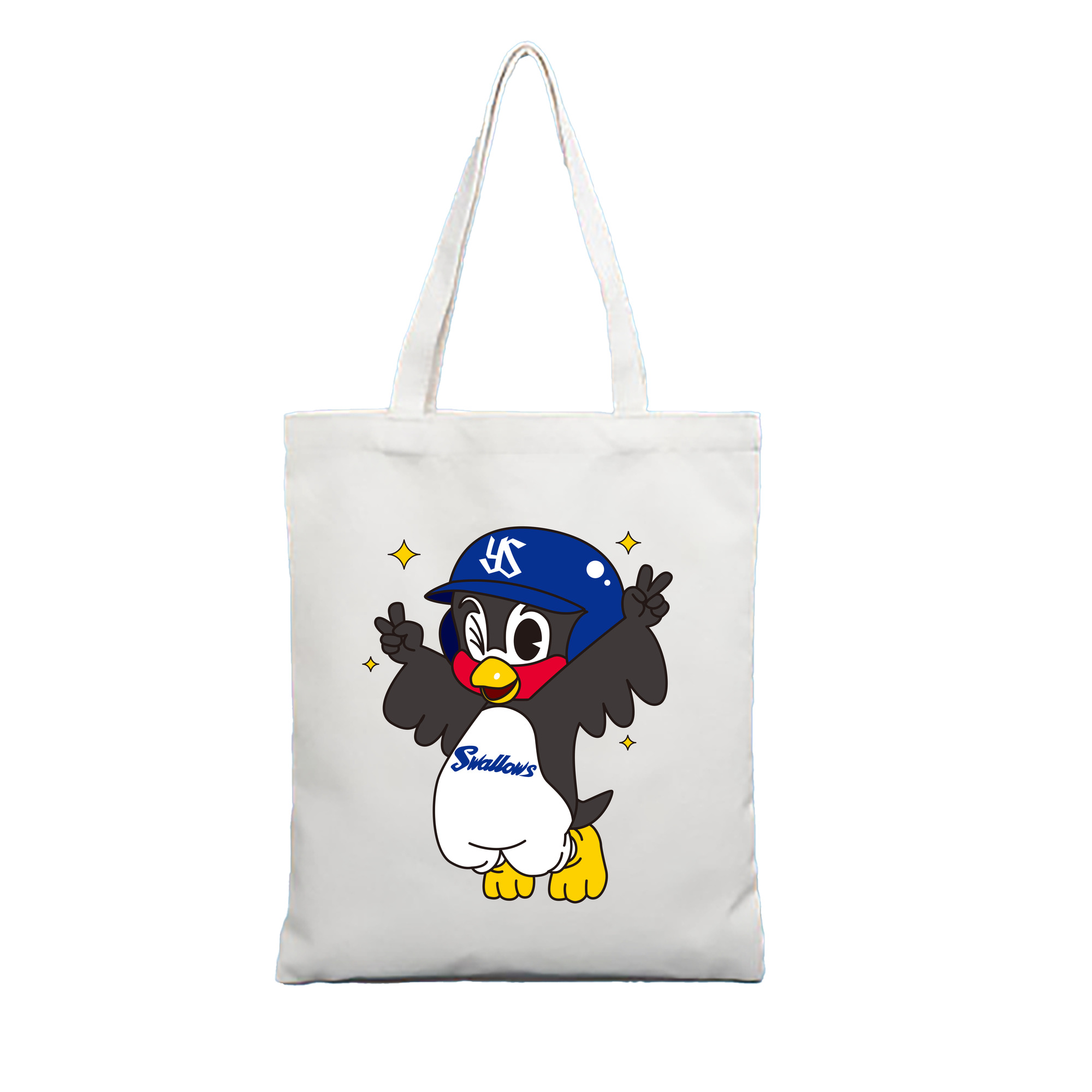 TOKYO YAKULT SWALLOWS MASCOT - 縦型キャンバス手提げバッグ（トートバッグ） ・ キャンバス素材 ・ ショッピング用 ・ 軽量 丈夫 お手入れ簡単