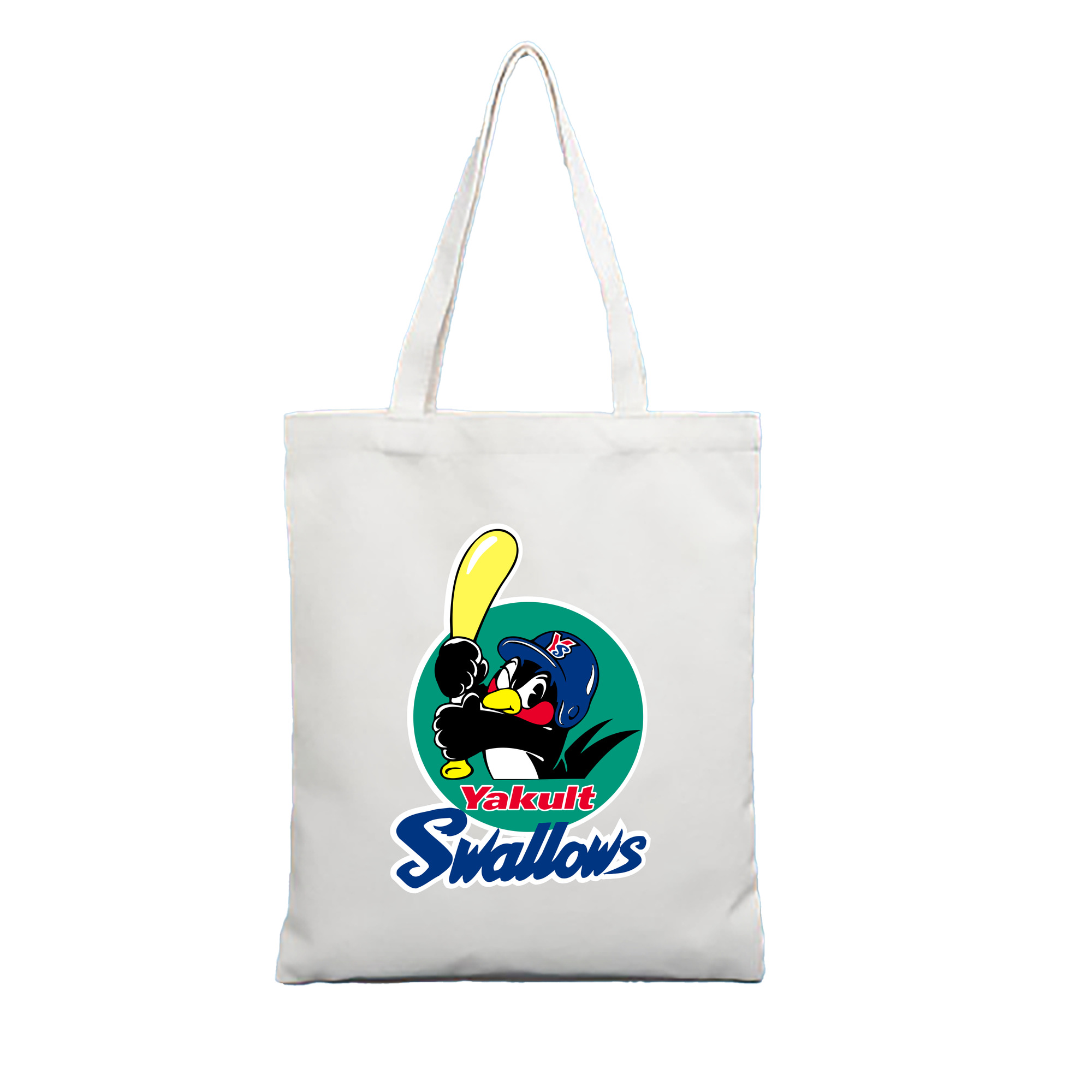 YAKULT SWALLOWS EMBLEM ORIGINAL Logo - 縦型キャンバス手提げバッグ（トートバッグ） ・ キャンバス素材 ・ ショッピング用 ・ 軽量 丈夫 お手入れ簡単