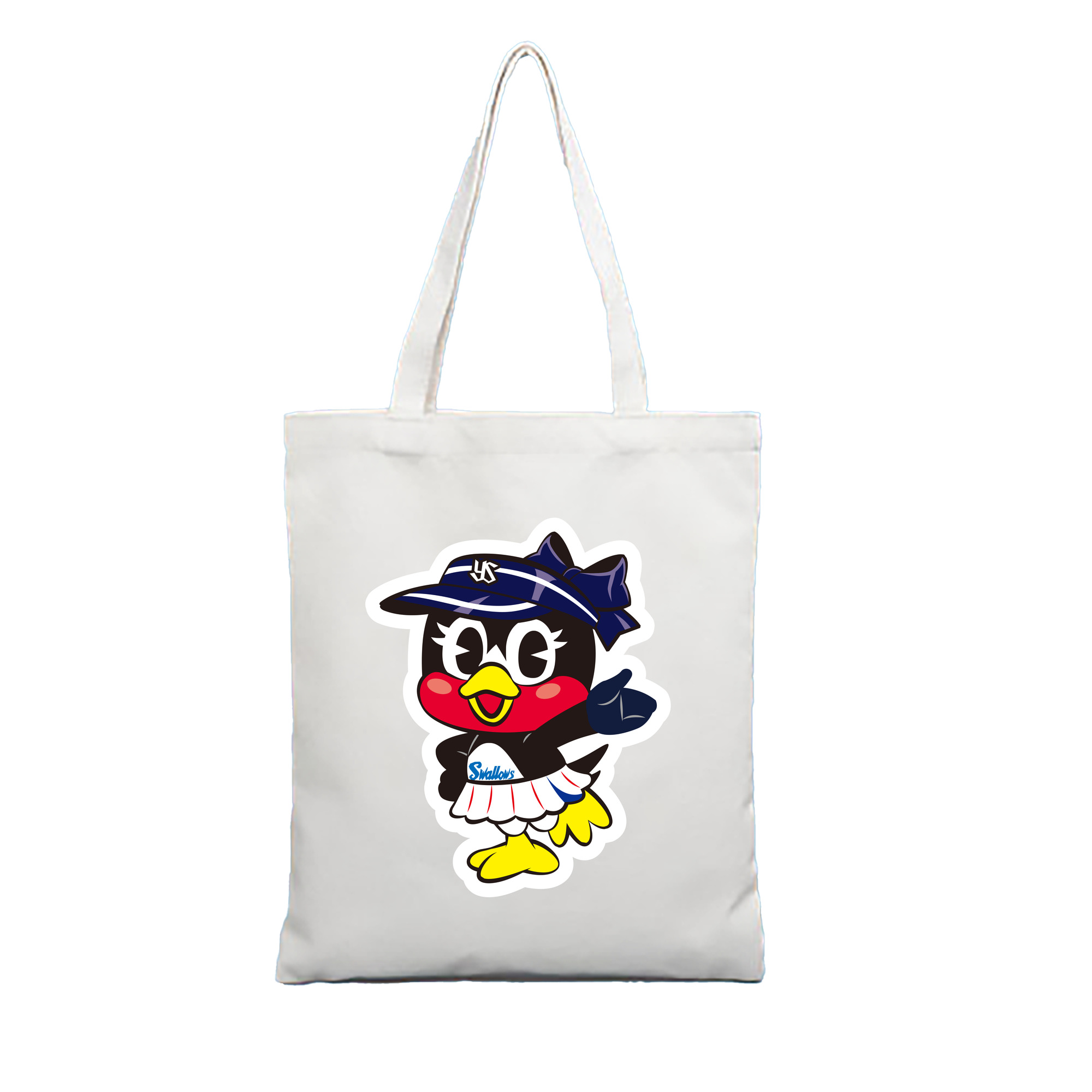 TOKYO YAKULT SWALLOWS MASCOT TSUBAMI ORIGINAL Logo - 縦型キャンバス手提げバッグ（トートバッグ） ・ キャンバス素材 ・ ショッピング用 ・ 軽量 丈夫 お手入れ簡単