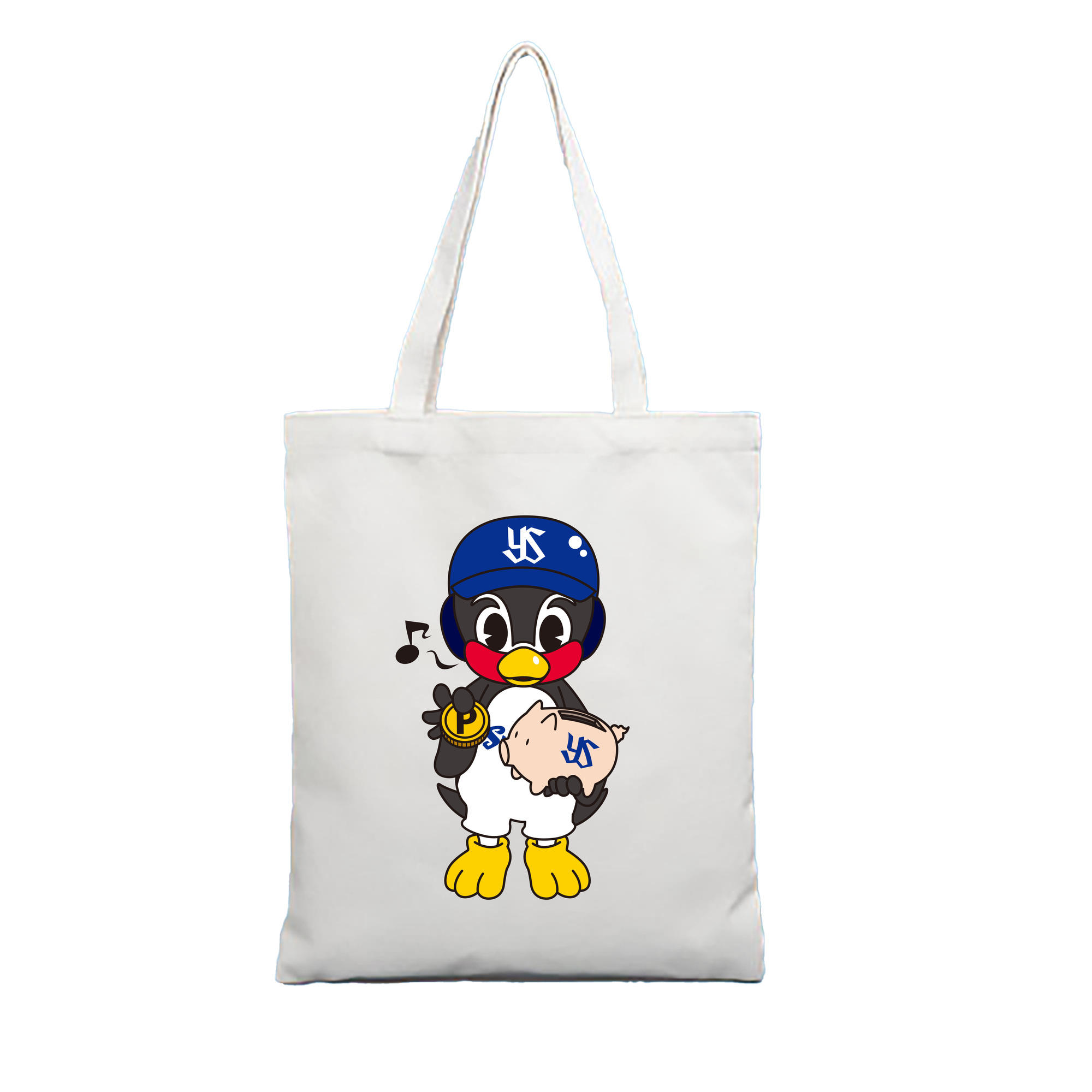 TOKYO YAKULT SWALLOWS MASCOT Logo - 縦型キャンバス手提げバッグ（トートバッグ） ・ キャンバス素材 ・ ショッピング用 ・ 軽量 丈夫 お手入れ簡単