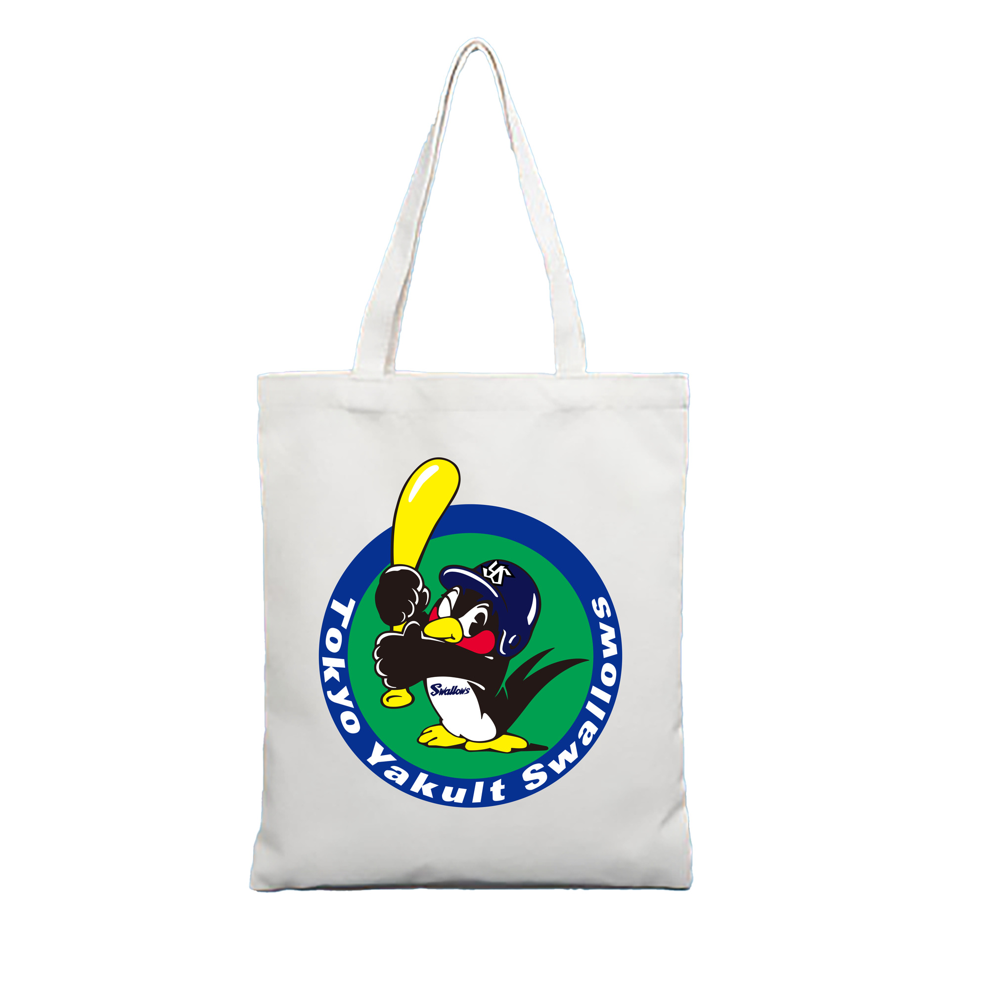 YAKULT SWALLOWS MASCOT Logo - 縦型キャンバス手提げバッグ（トートバッグ） ・ キャンバス素材 ・ ショッピング用 ・ 軽量 丈夫 お手入れ簡単