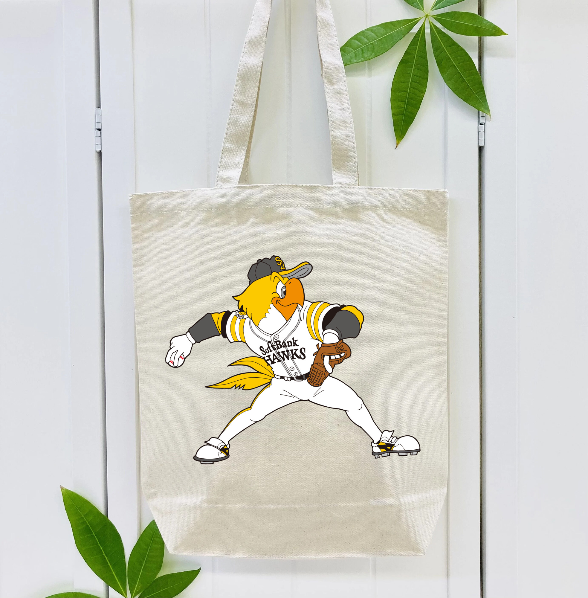 FUKUOKA SOFTBANK HAWKS MASCOT HARRY HAWK APPLICATION WINDUP PITCHING Logo