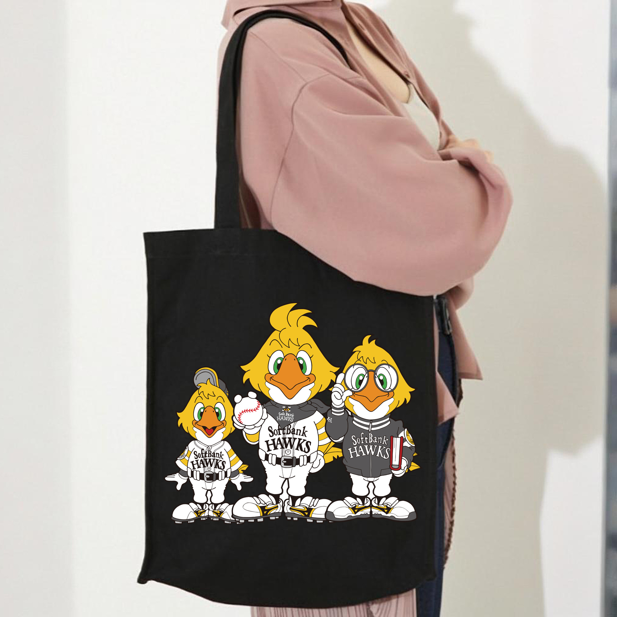 FUKUOKA SOFTBANK HAWKS MASCOT RICK HAWK HACK HAWK HOCK HAWK Logo