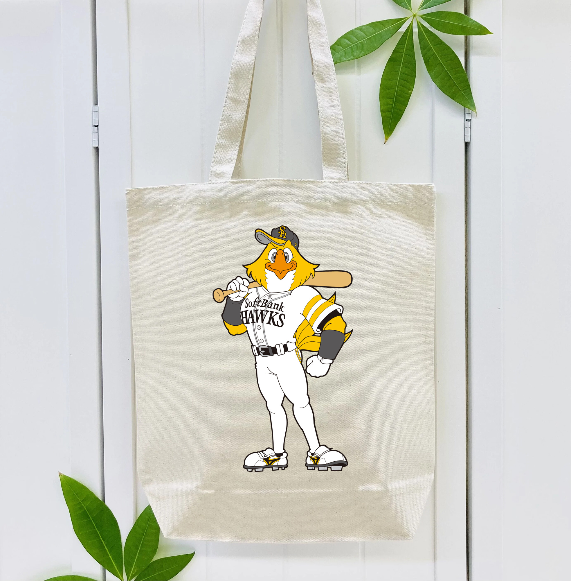 FUKUOKA SOFTBANK HAWKS MASCOT HARRY HAWK APPLICATION STAND BAT Logo