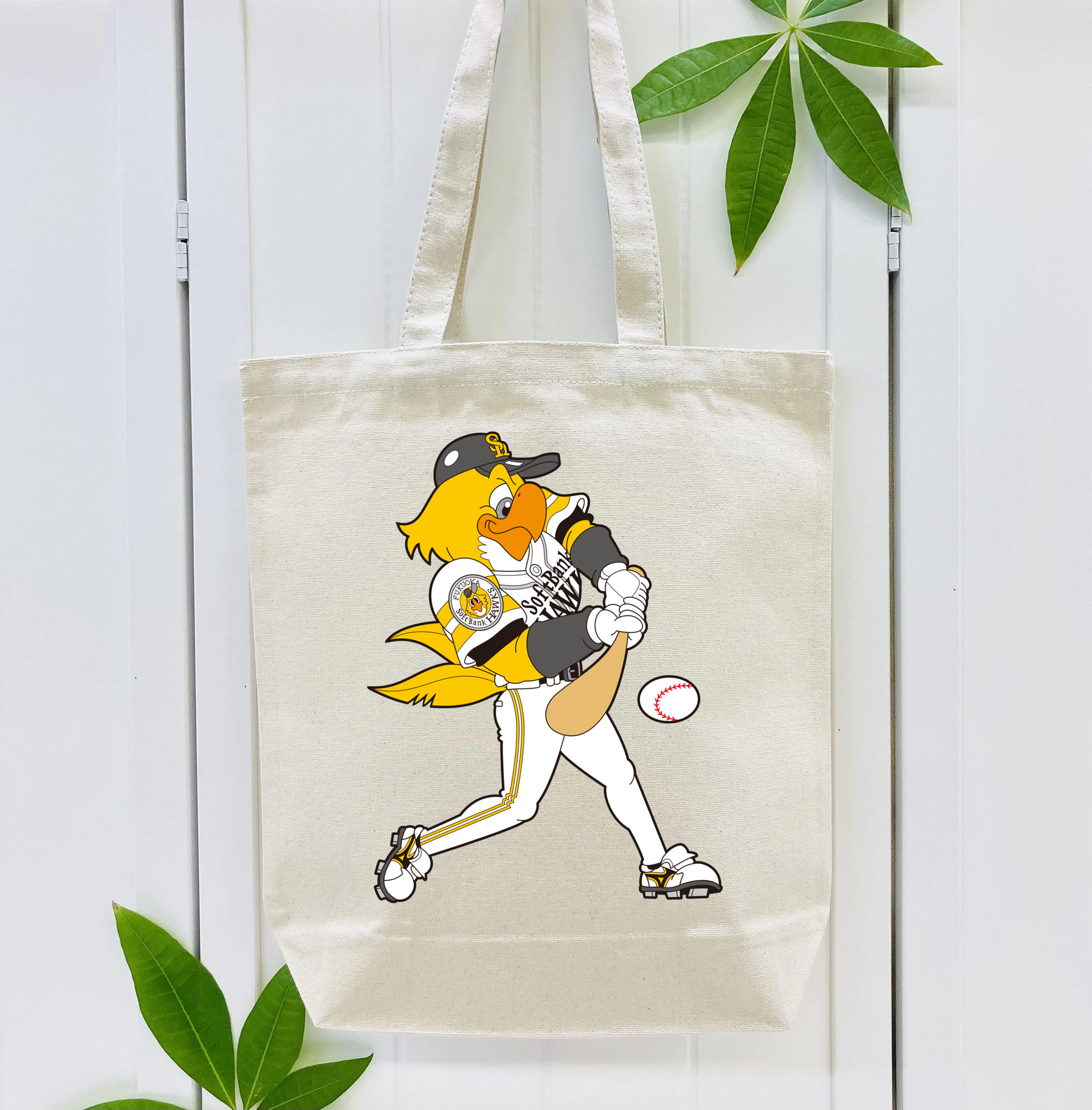 FUKUOKA SOFTBANK HAWKS MASCOT HARRY HAWK APPLICATION BATTING SWING Logo