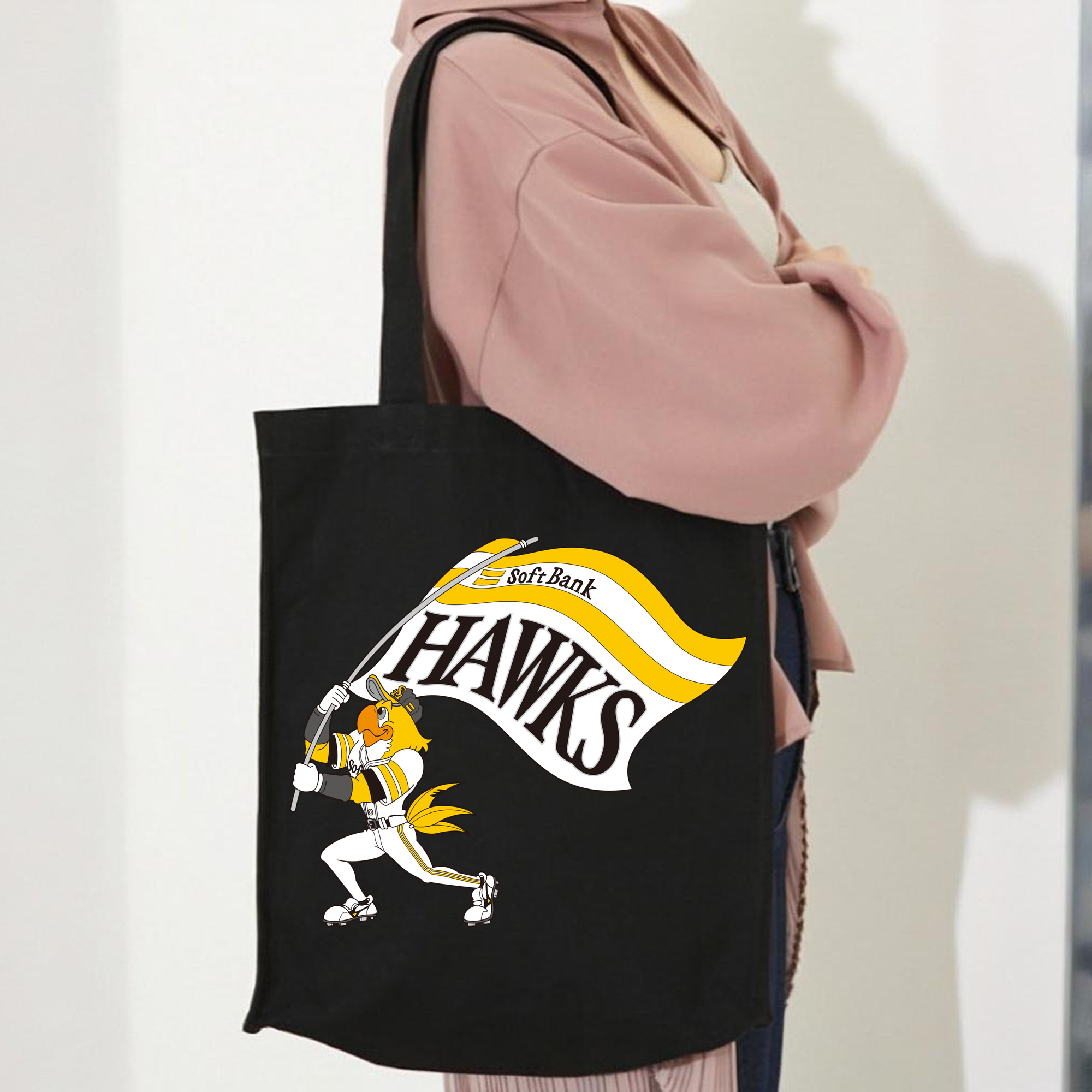 FUKUOKA SOFTBANK HAWKS MASCOT HARRY HAWK FLAG Logo