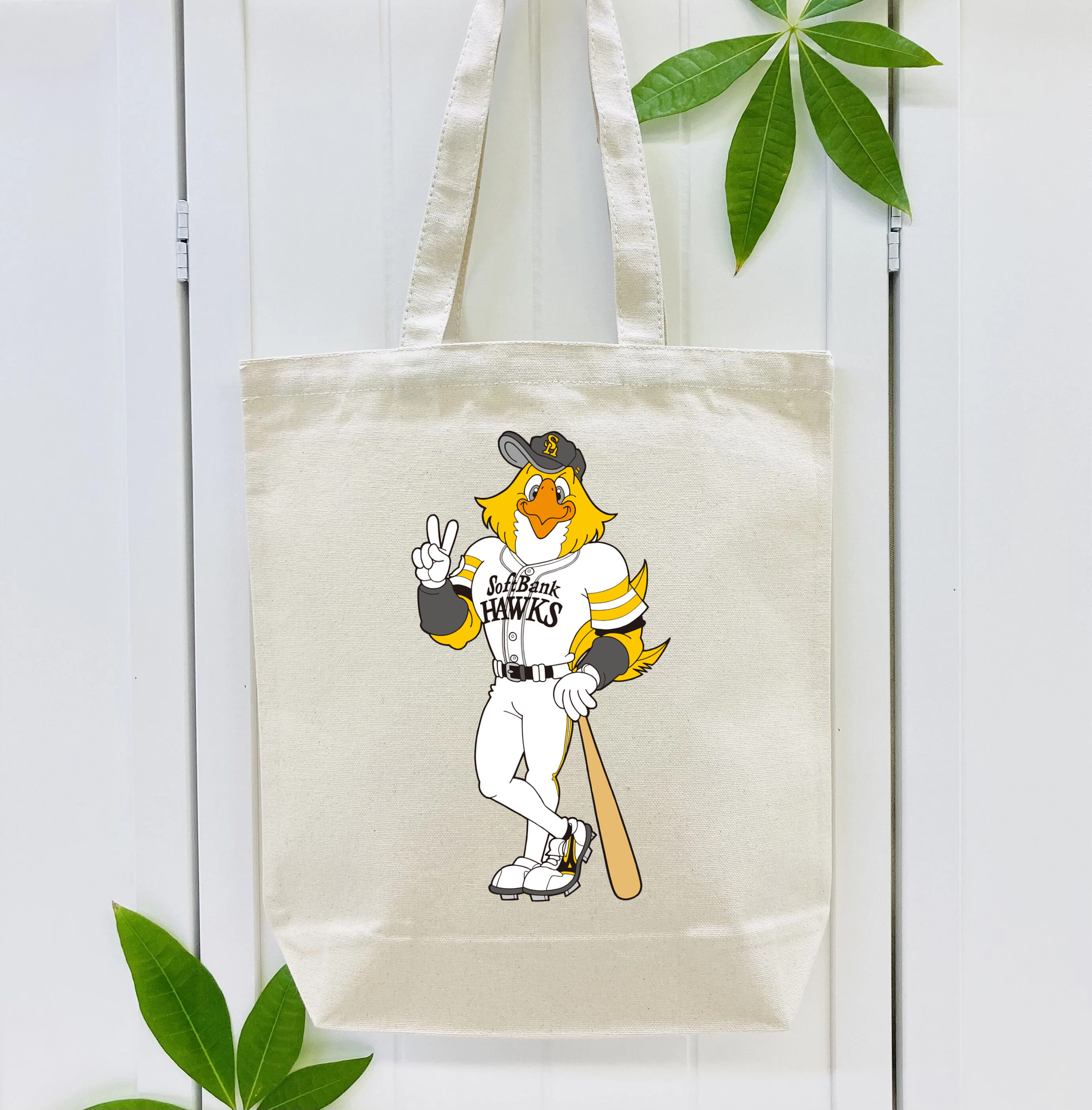 FUKUOKA SOFTBANK HAWKS MASCOT HARRY HAWK APPLICATION BAT STANDING Logo