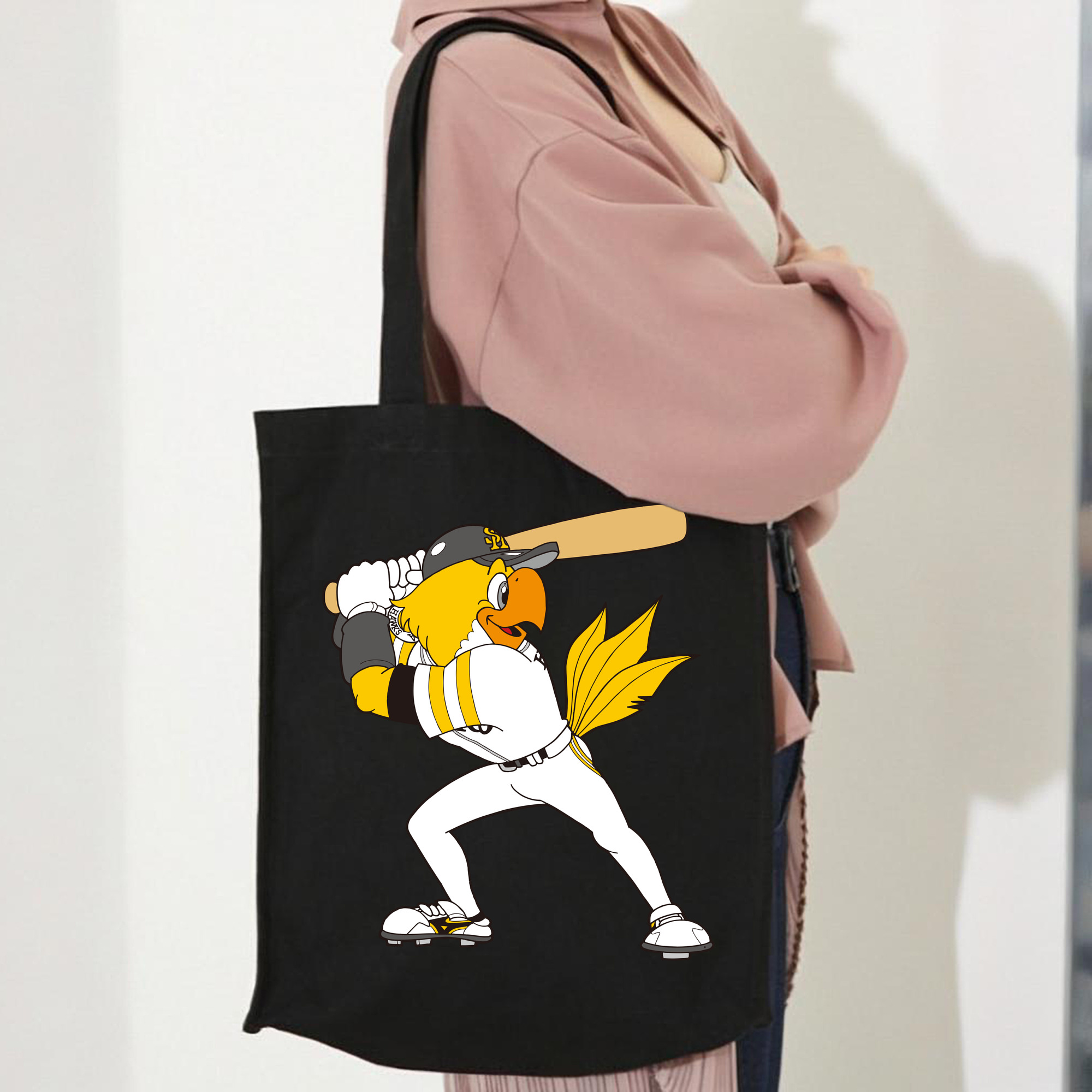 FUKUOKA SOFTBANK HAWKS MASCOT HARRY HAWK BATTING APPLICATION Logo