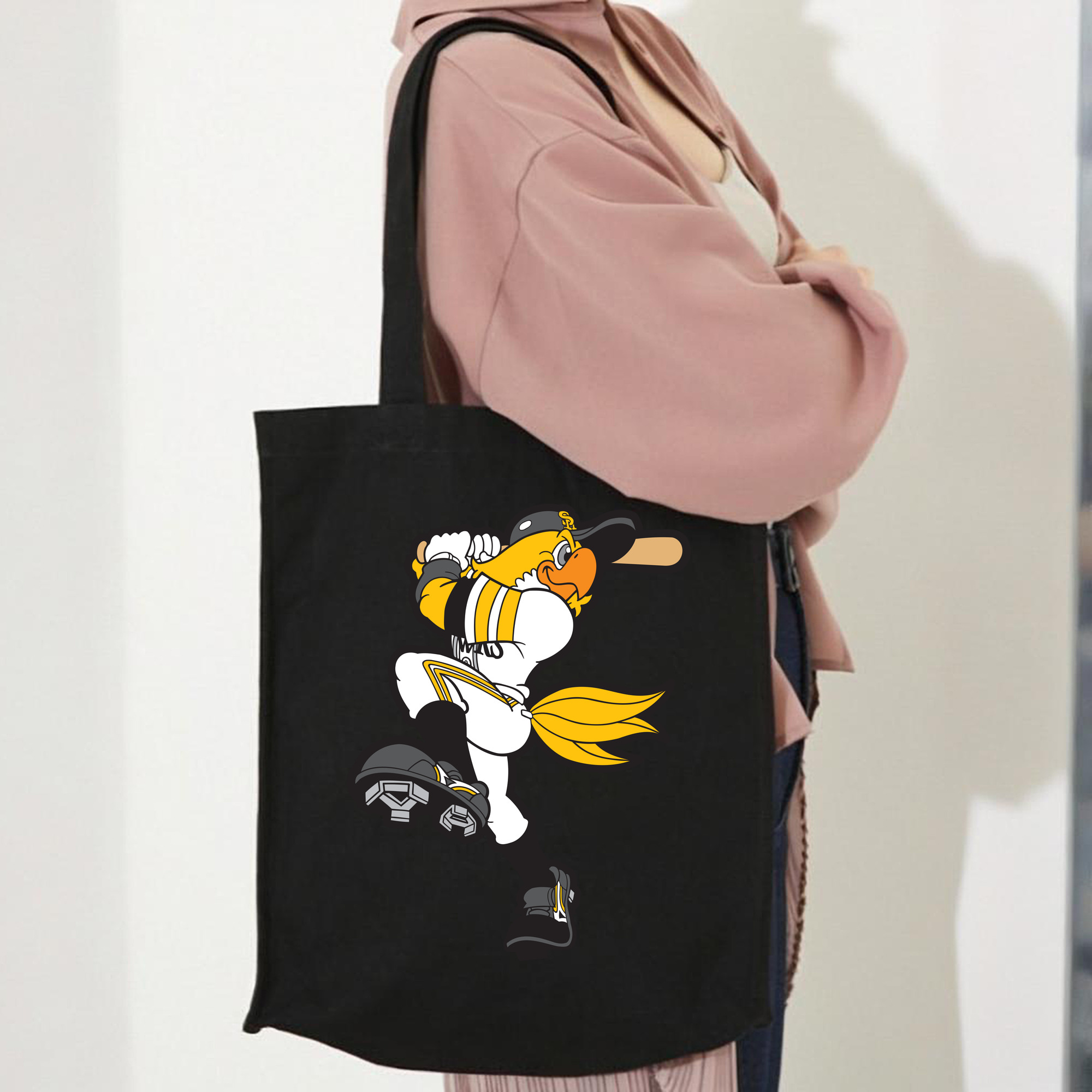 FUKUOKA SOFTBANK HAWKS MASCOT HARRY HAWK APPLICATION SWING POSITION Logo