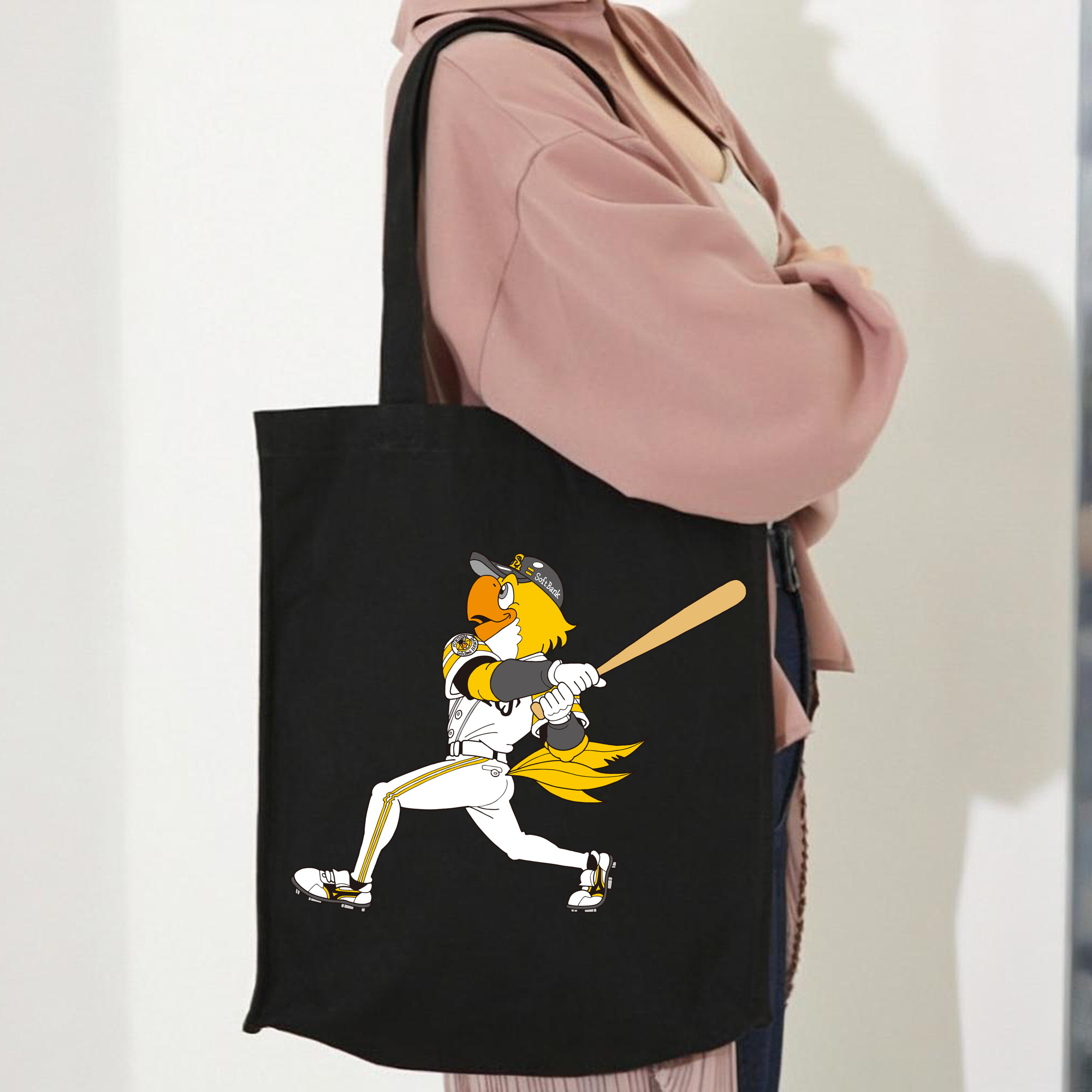 FUKUOKA SOFTBANK HAWKS MASCOT HARRY HAWK APPLICATION SWING BATTING Logo