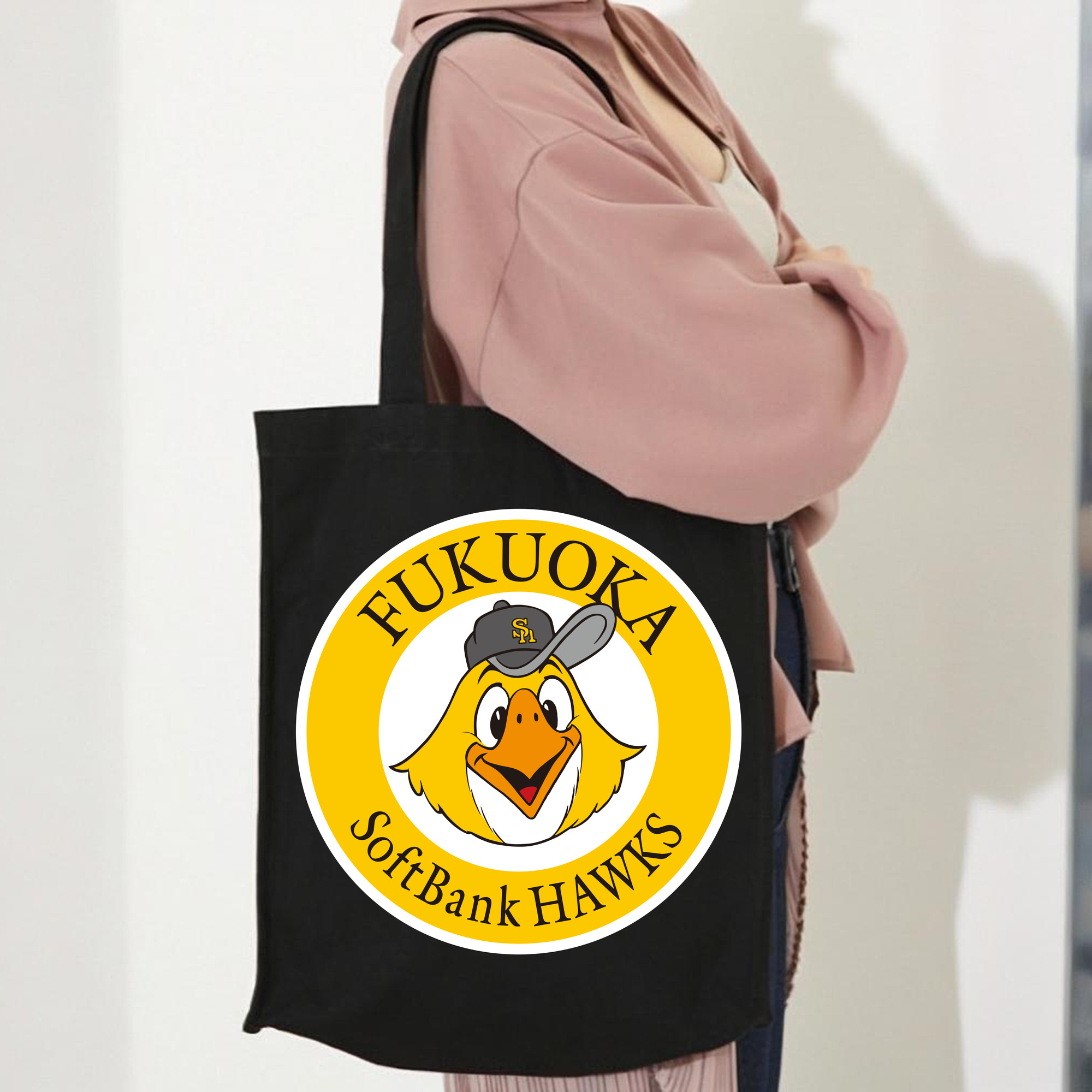 FUKUOKA SOFTBANK HAWKS ROUND SYMBOL YELLOW COLOR APPLICATION Logo