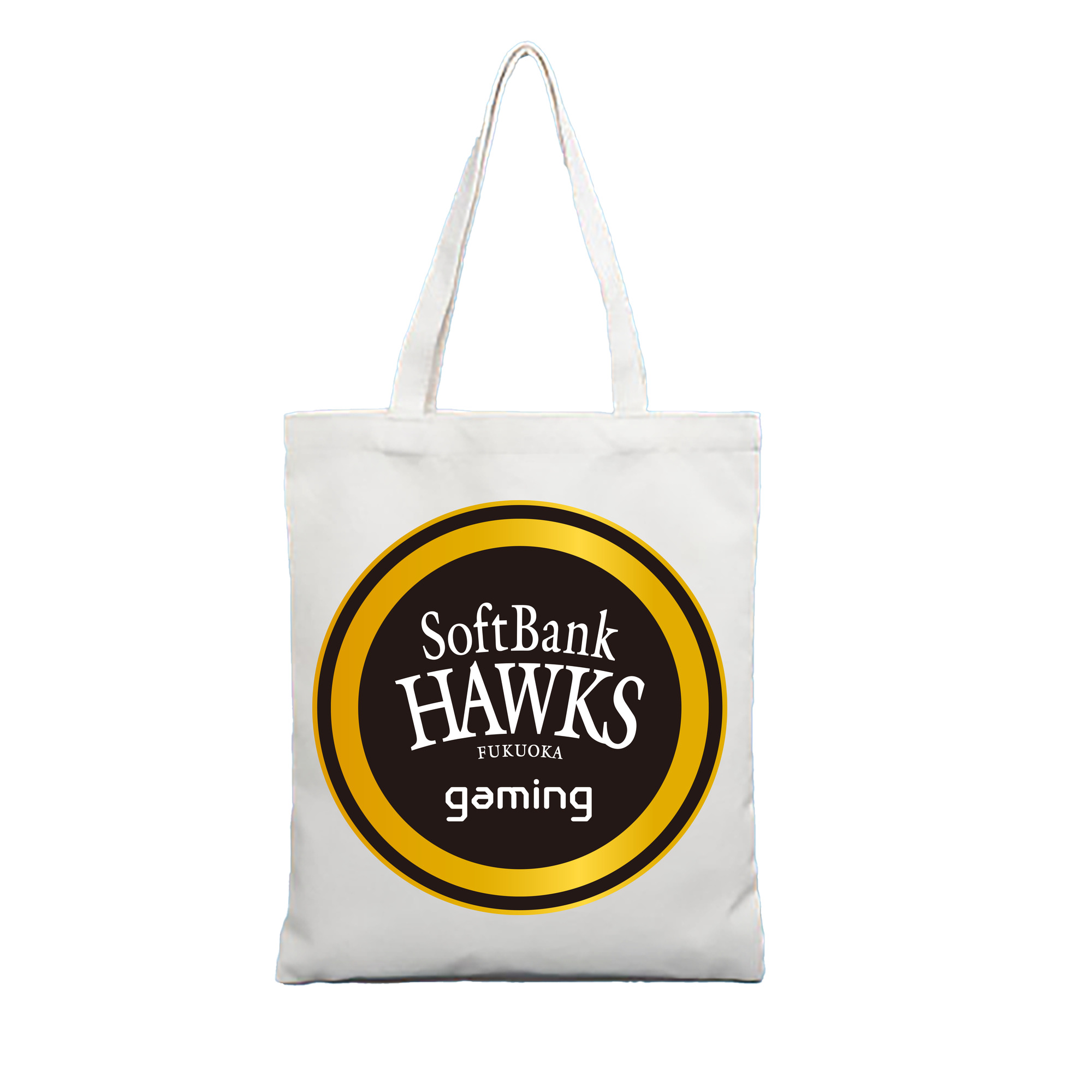 FUKUOKA SOFTBANK HAWKS GAMING Logo - 縦型キャンバス手提げバッグ（トートバッグ） ・ キャンバス素材 ・ ショッピング用 ・ 軽量 丈夫 お手入れ簡単