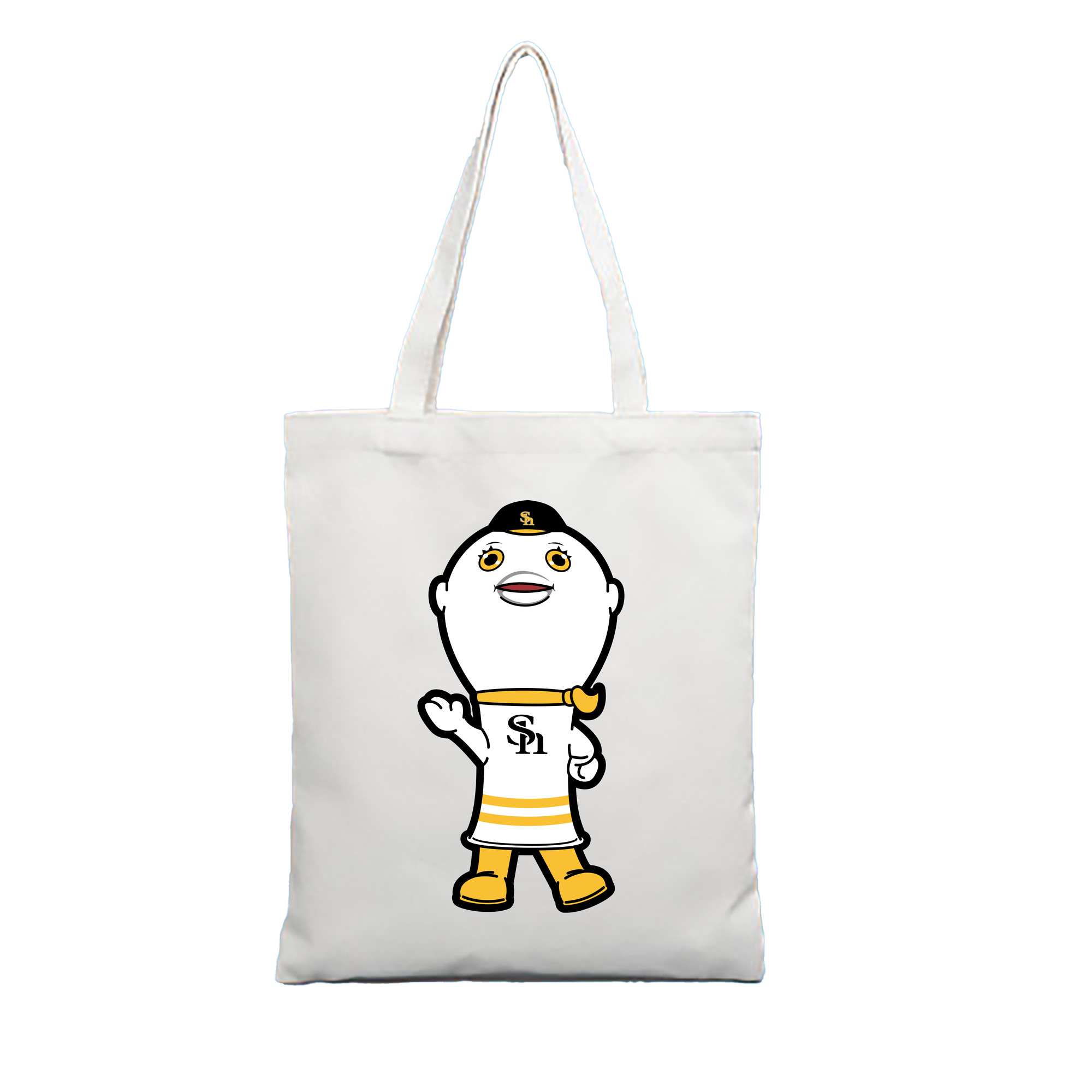 FUKUOKA SOFTBANK HAWKS MASCOT FUSANG Logo - 縦型キャンバス手提げバッグ（トートバッグ） ・ キャンバス素材 ・ ショッピング用 ・ 軽量 丈夫 お手入れ簡単