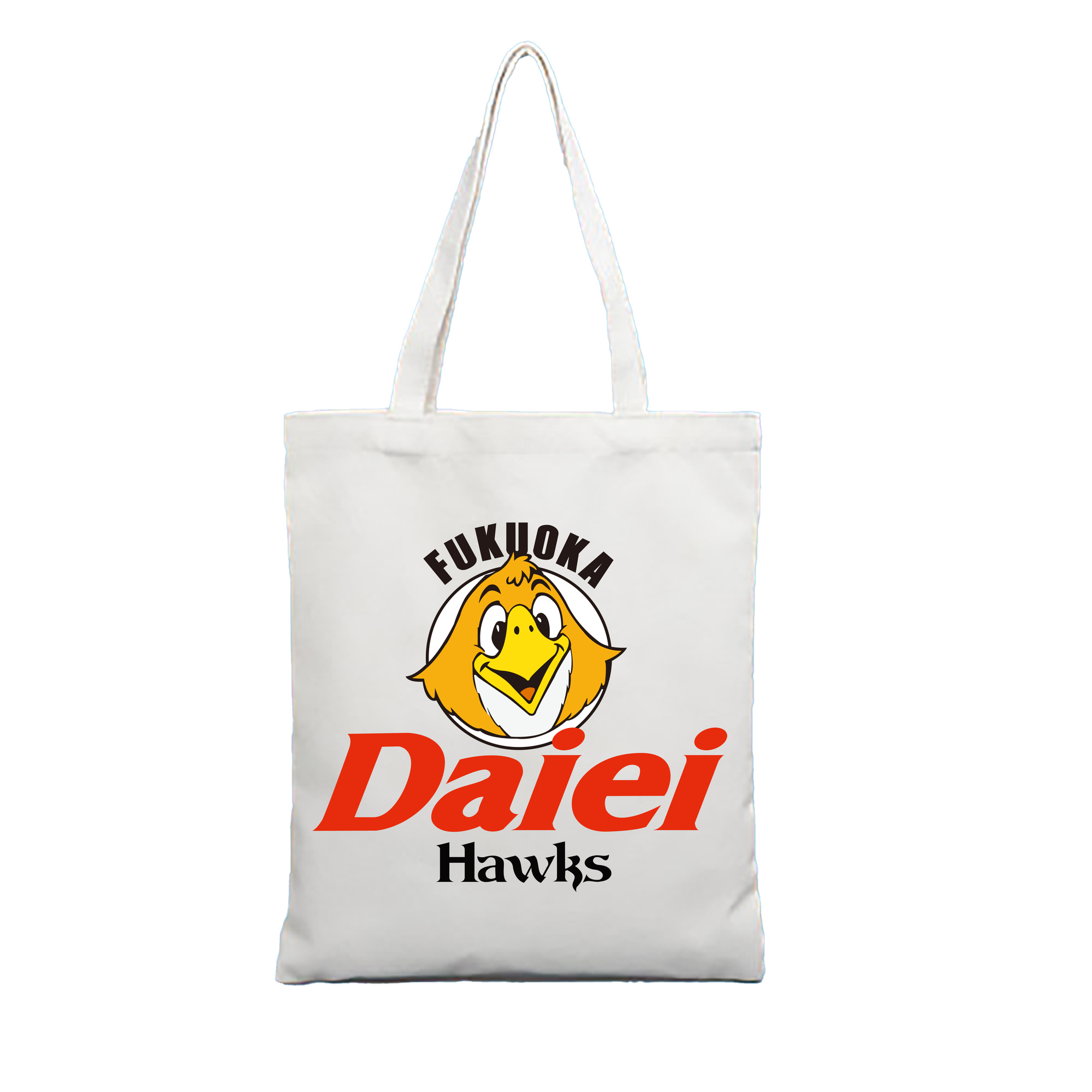 FUKUOKA DAIEI HAWKS Logo - 縦型キャンバス手提げバッグ（トートバッグ） ・ キャンバス素材 ・ ショッピング用 ・ 軽量 丈夫 お手入れ簡単