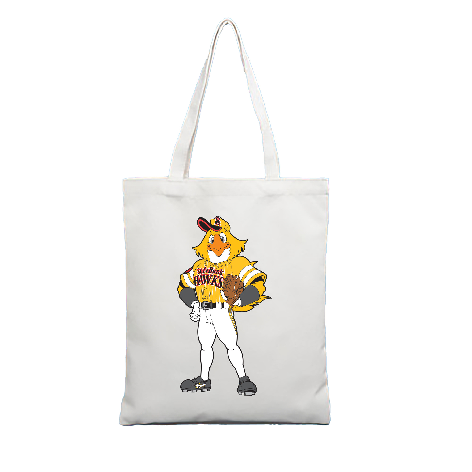 FUKUOKA SOFTBANK HAWKS MASCOT HARRY HAWK APPLICATION TAKA NO SAITEN 2015 Logo - 縦型キャンバス手提げバッグ（トートバッグ） ・ キャンバス素材 ・ ショッピング用 ・ 軽量 丈夫 お手入れ簡単