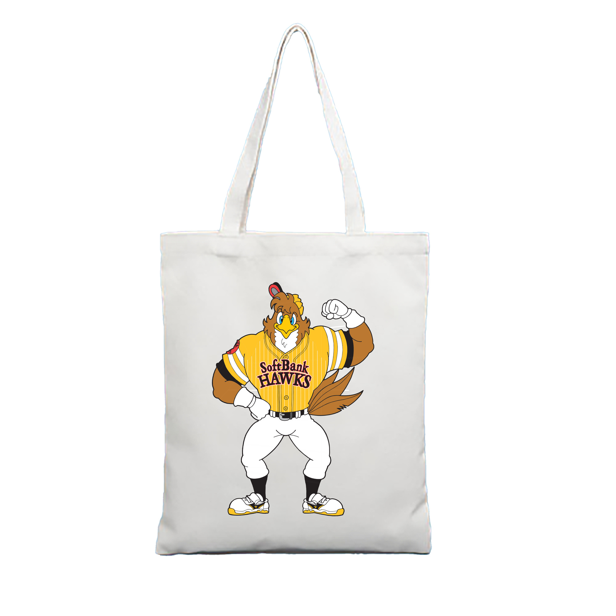 FUKUOKA SOFTBANK HAWKS MASCOT HERCULY HAWK APPLICATION TAKA NO SAITEN 2015 Logo - 縦型キャンバス手提げバッグ（トートバッグ） ・ キャンバス素材 ・ ショッピング用 ・ 軽量 丈夫 お手入れ簡単