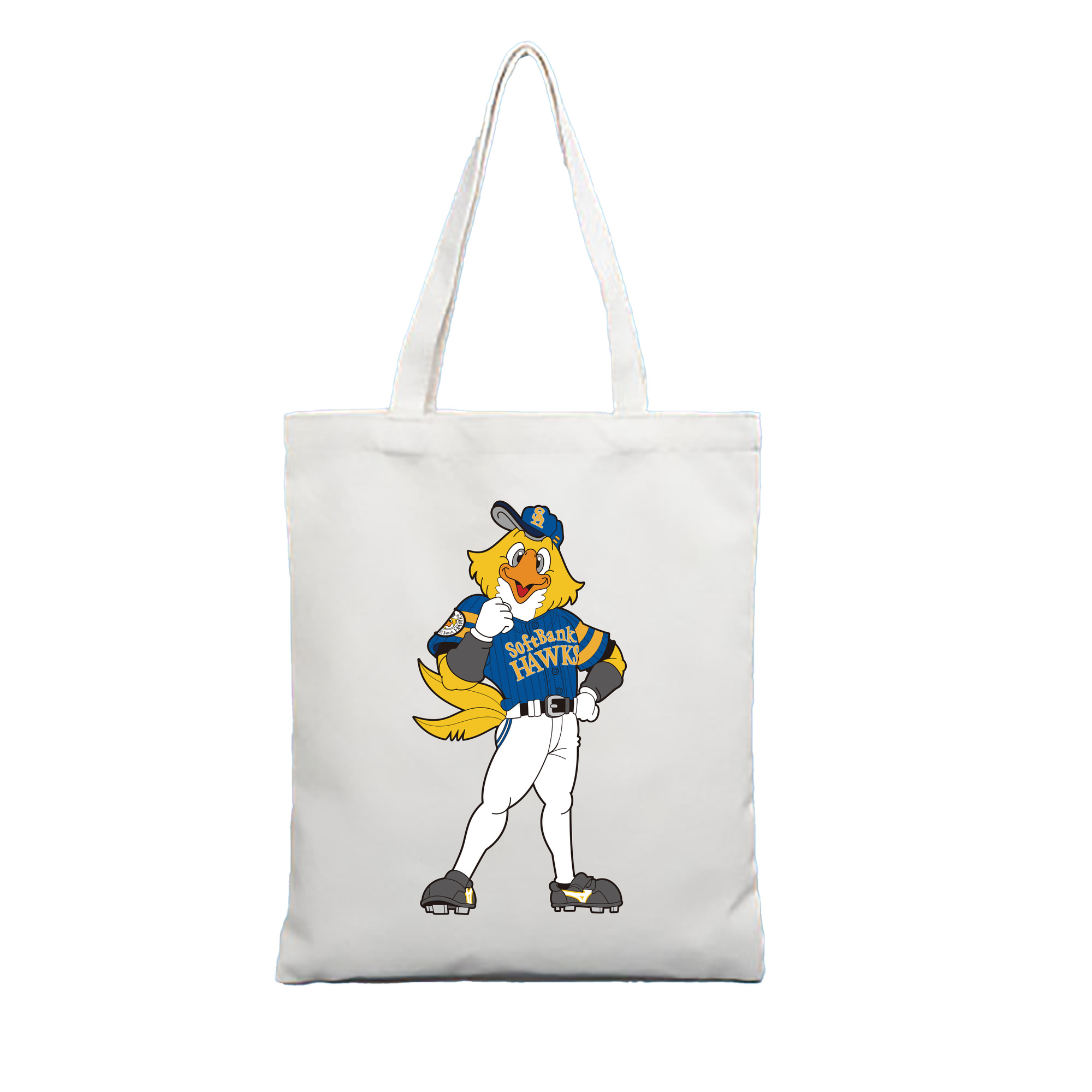 FUKUOKA SOFTBANK HAWKS MASCOT HARRY HAWK APPLICATION TAKA NO SAITEN 2016 Logo - 縦型キャンバス手提げバッグ（トートバッグ） ・ キャンバス素材 ・ ショッピング用 ・ 軽量 丈夫 お手入れ簡単