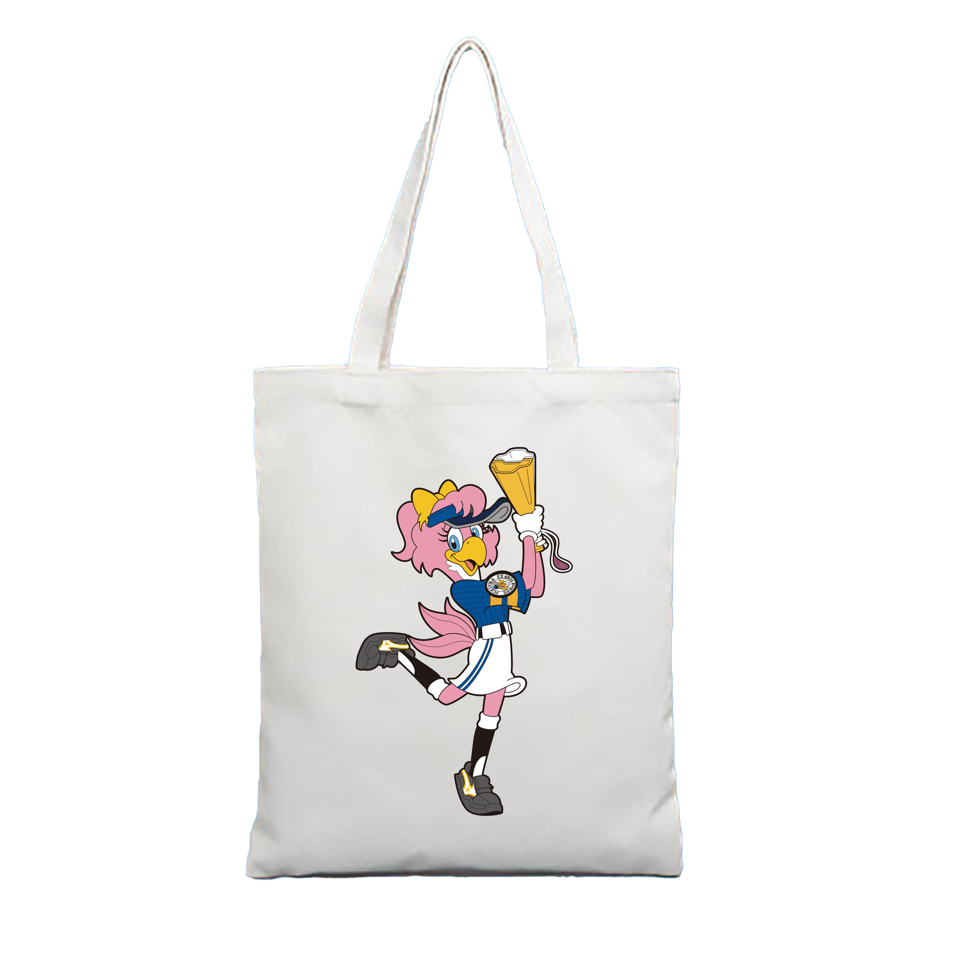 FUKUOKA SOFTBANK HAWKS MASCOT HONEY HAWK APPLICATION TAKA NO SAITEN 2016 Logo - 縦型キャンバス手提げバッグ（トートバッグ） ・ キャンバス素材 ・ ショッピング用 ・ 軽量 丈夫 お手入れ簡単