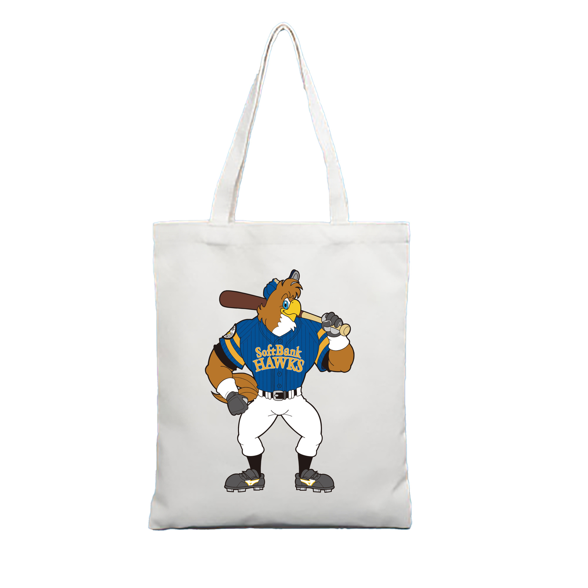 FUKUOKA SOFTBANK HAWKS MASCOT HERCULY HAWK APPLICATION TAKA NO SAITEN 2016 Logo - 縦型キャンバス手提げバッグ（トートバッグ） ・ キャンバス素材 ・ ショッピング用 ・ 軽量 丈夫 お手入れ簡単