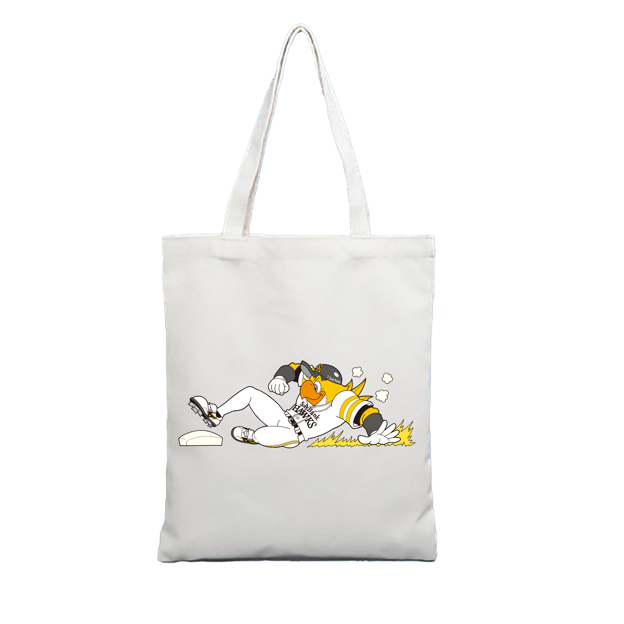 FUKUOKA SOFTBANK HAWKS MASCOT HARRY HAWK SLIDING APPLICATION Logo - 縦型キャンバス手提げバッグ（トートバッグ） ・ キャンバス素材 ・ ショッピング用 ・ 軽量 丈夫 お手入れ簡単