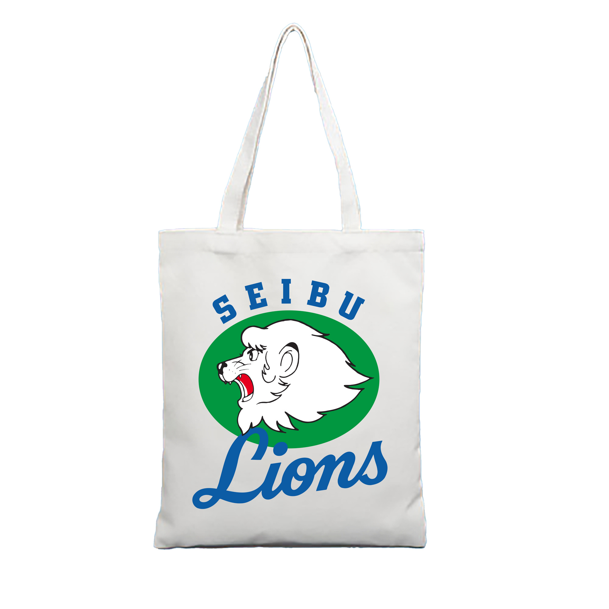 SEIBU LIONS ORIGINAL EMBLEM Logo - 縦型キャンバス手提げバッグ（トートバッグ） ・ キャンバス素材 ・ ショッピング用 ・ 軽量 丈夫 お手入れ簡単