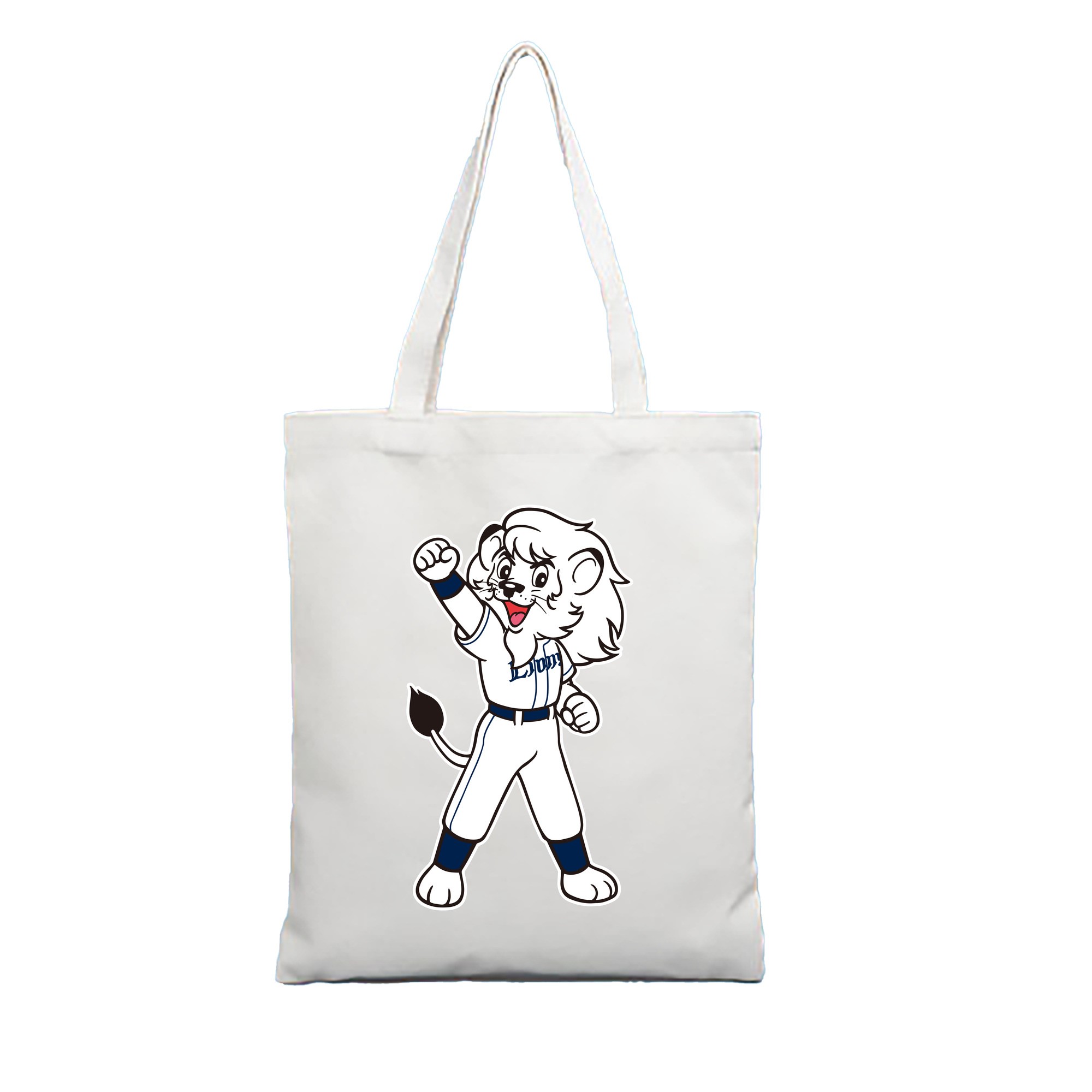 SAITAMA SEIBU LIONS MASCOT LEO 70TH ANNIVERSARY APPLICATION FIGHTING Logo - 縦型キャンバス手提げバッグ（トートバッグ） ・ キャンバス素材 ・ ショッピング用 ・ 軽量 丈夫 お手入れ簡単