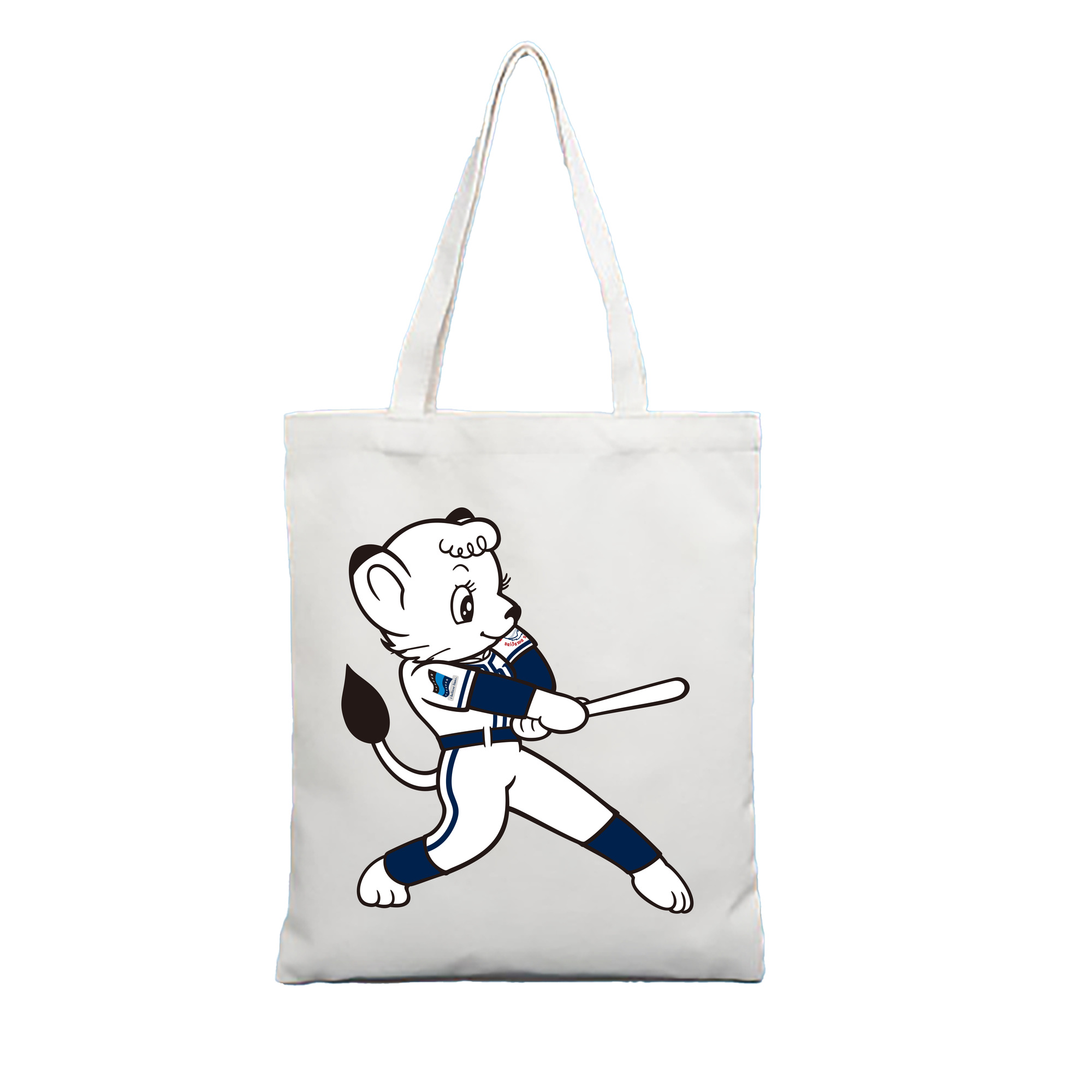 SAITAMA SEIBU LIONS MASCOT LINA Logo - 縦型キャンバス手提げバッグ（トートバッグ） ・ キャンバス素材 ・ ショッピング用 ・ 軽量 丈夫 お手入れ簡単