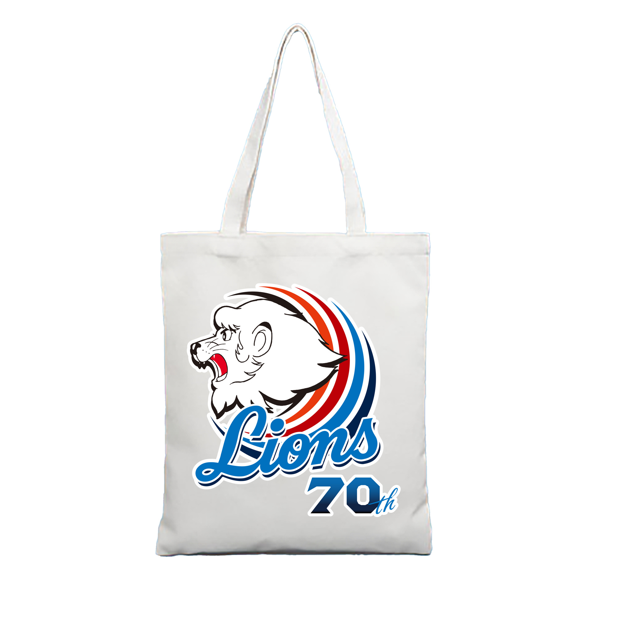 SAITAMA SEIBU LIONS 70TH ANNIVERSARY BACKGROUND Logo - 縦型キャンバス手提げバッグ（トートバッグ） ・ キャンバス素材 ・ ショッピング用 ・ 軽量 丈夫 お手入れ簡単