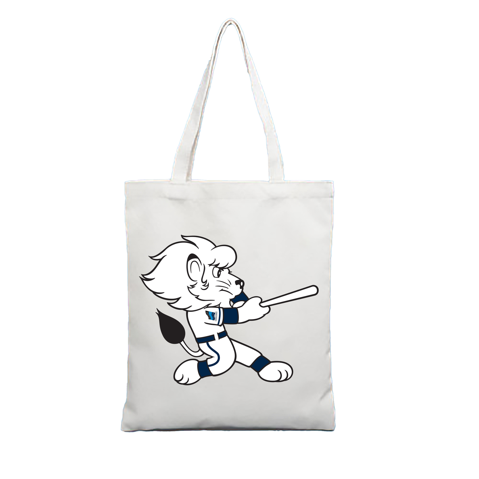 SAITAMA SEIBU LIONS MASCOT LEO BATTING APPLICATION Logo - 縦型キャンバス手提げバッグ（トートバッグ） ・ キャンバス素材 ・ ショッピング用 ・ 軽量 丈夫 お手入れ簡単