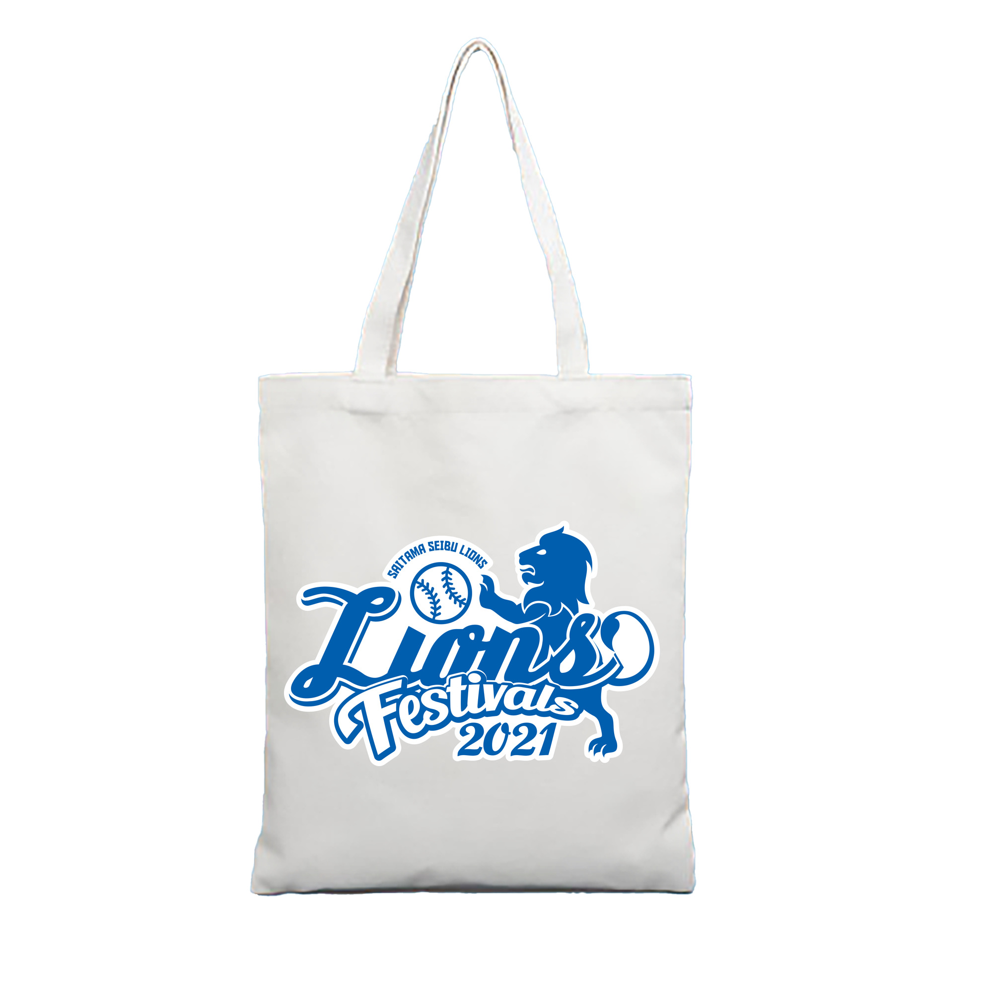 SAITAMA SEIBU LIONS LIONS FESTIVALS 2021 EMBLEM APPLICATION BLUE Logo - 縦型キャンバス手提げバッグ（トートバッグ） ・ キャンバス素材 ・ ショッピング用 ・ 軽量 丈夫 お手入れ簡単