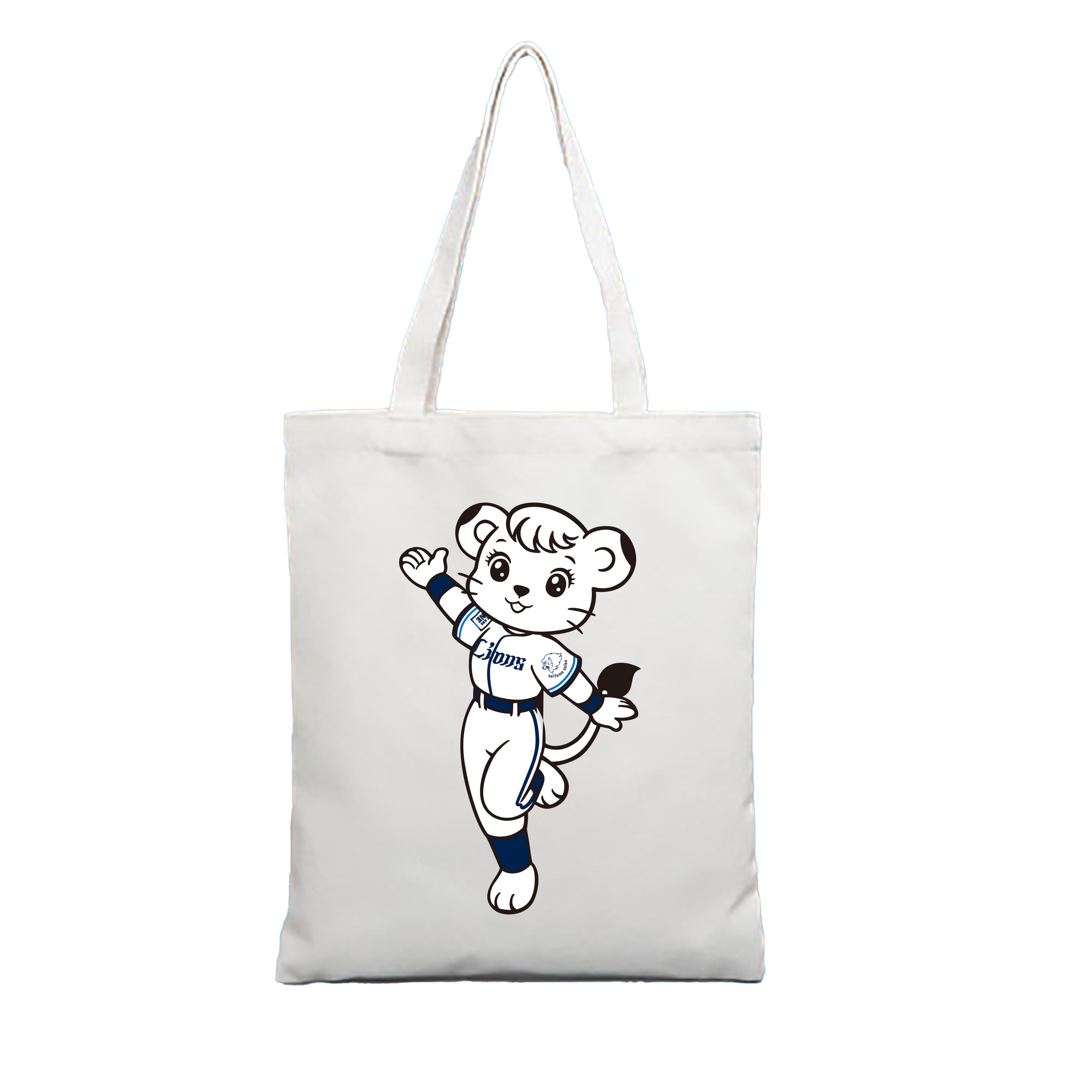 SAITAMA SEIBU LIONS MASCOT LINA 2023 ORIGINAL Logo - 縦型キャンバス手提げバッグ（トートバッグ） ・ キャンバス素材 ・ ショッピング用 ・ 軽量 丈夫 お手入れ簡単