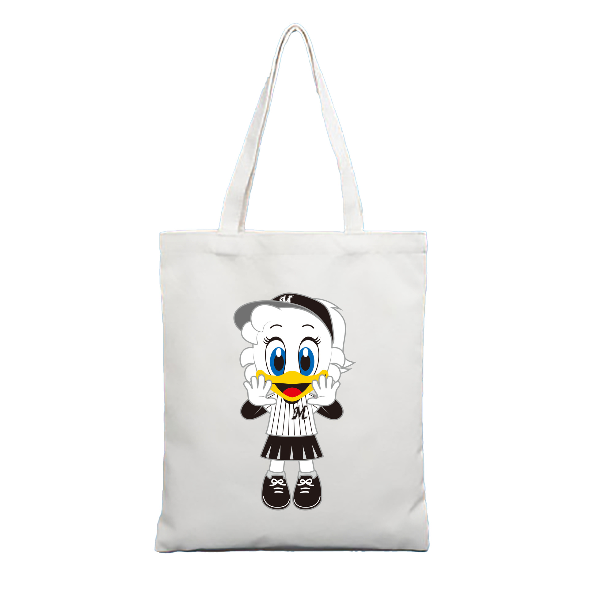 CHIBA LOTTE MARINES MASCOT RINE-CHAN 2022 Logo - 縦型キャンバス手提げバッグ（トートバッグ） ・ キャンバス素材 ・ ショッピング用 ・ 軽量 丈夫 お手入れ簡単