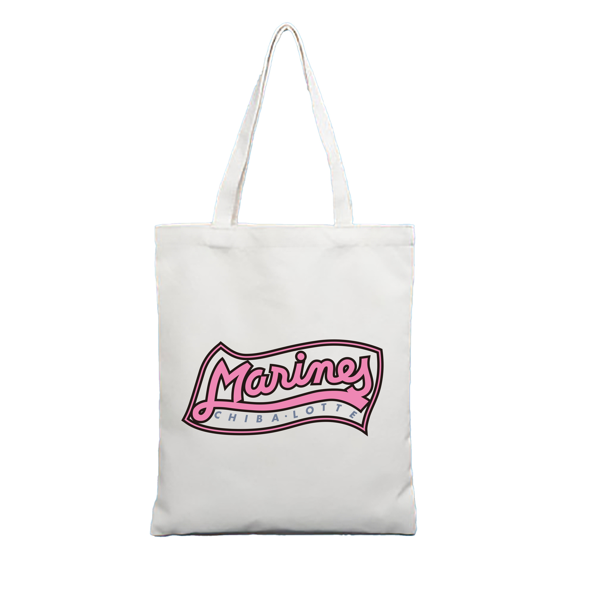 CHIBA LOTTE MARINES OLD Logo 1 - 縦型キャンバス手提げバッグ（トートバッグ） ・ キャンバス素材 ・ ショッピング用 ・ 軽量 丈夫 お手入れ簡単