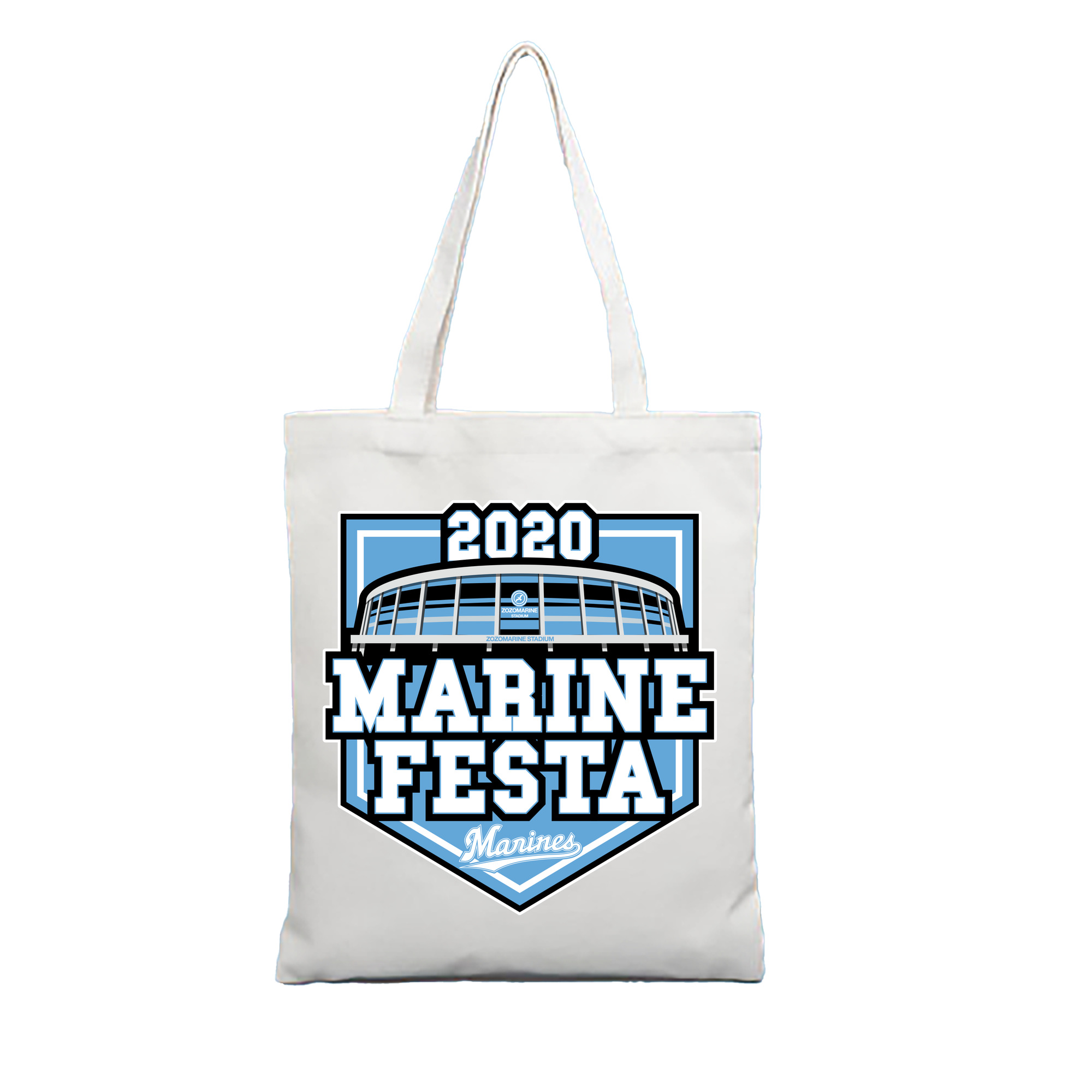 CHIBA LOTTE MARINES MARINE FESTA 2020 Logo - 縦型キャンバス手提げバッグ（トートバッグ） ・ キャンバス素材 ・ ショッピング用 ・ 軽量 丈夫 お手入れ簡単