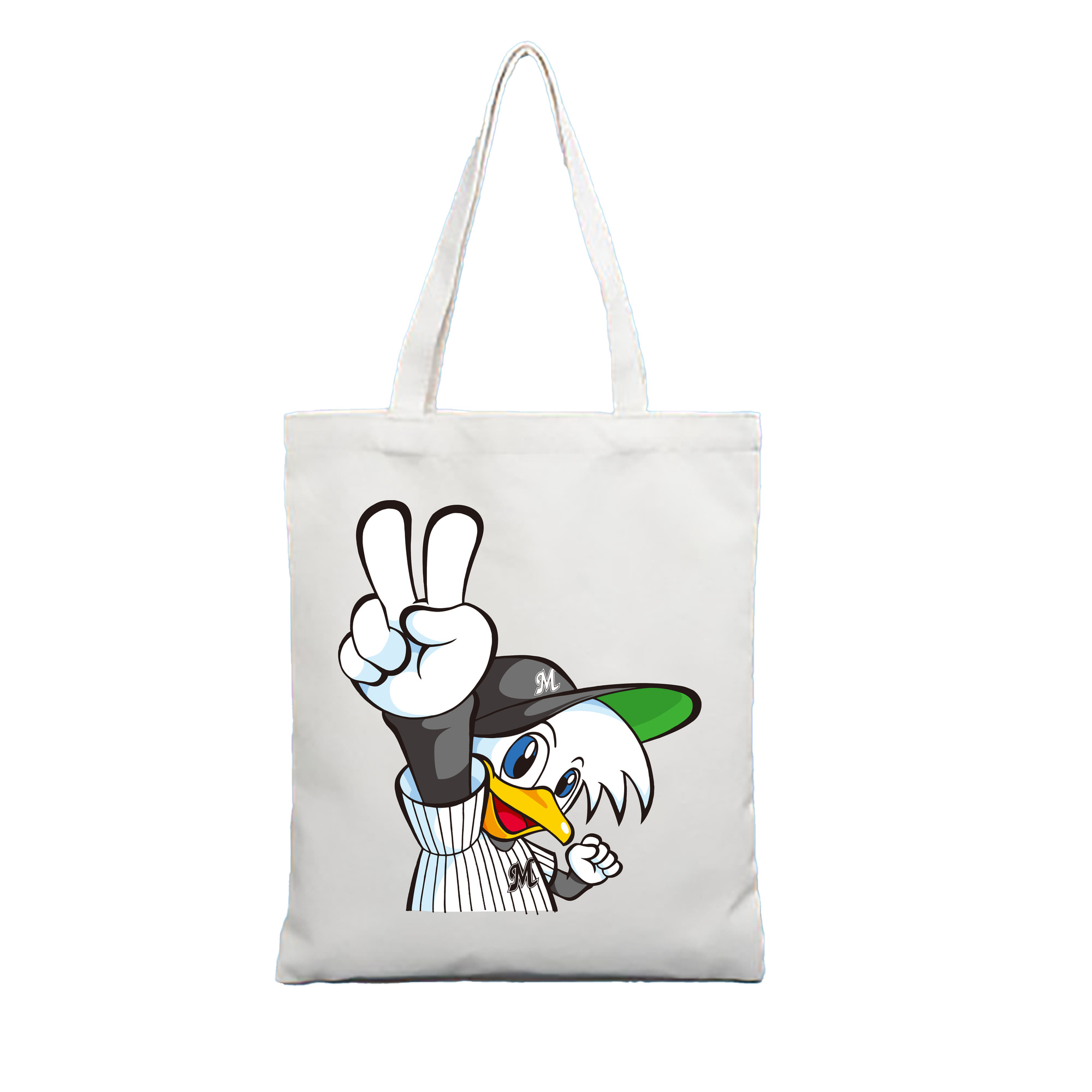 CHIBA LOTTE MARINES VICTORY MASCOT Logo - 縦型キャンバス手提げバッグ（トートバッグ） ・ キャンバス素材 ・ ショッピング用 ・ 軽量 丈夫 お手入れ簡単